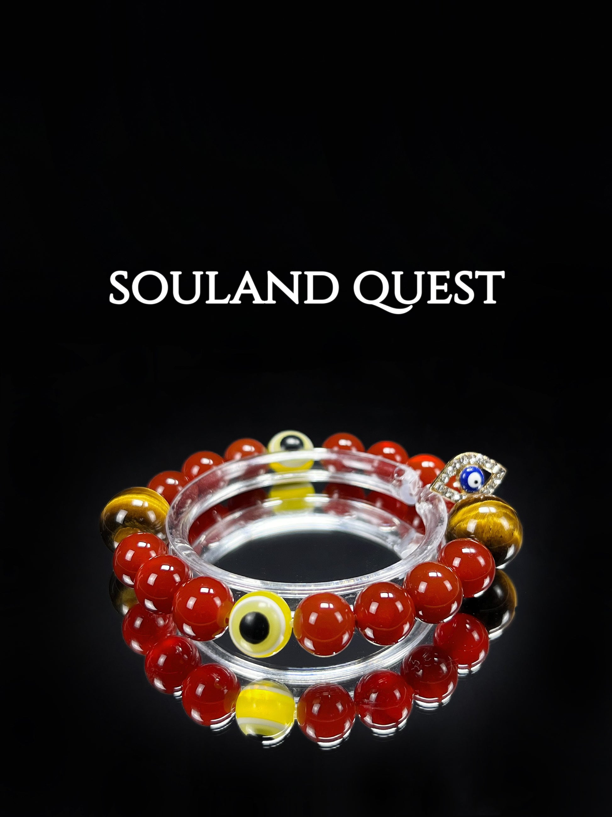 ✨ Red Agate & Golden Tiger’s Eye Evil Eye Bracelet – Strength, Protection & Vitality