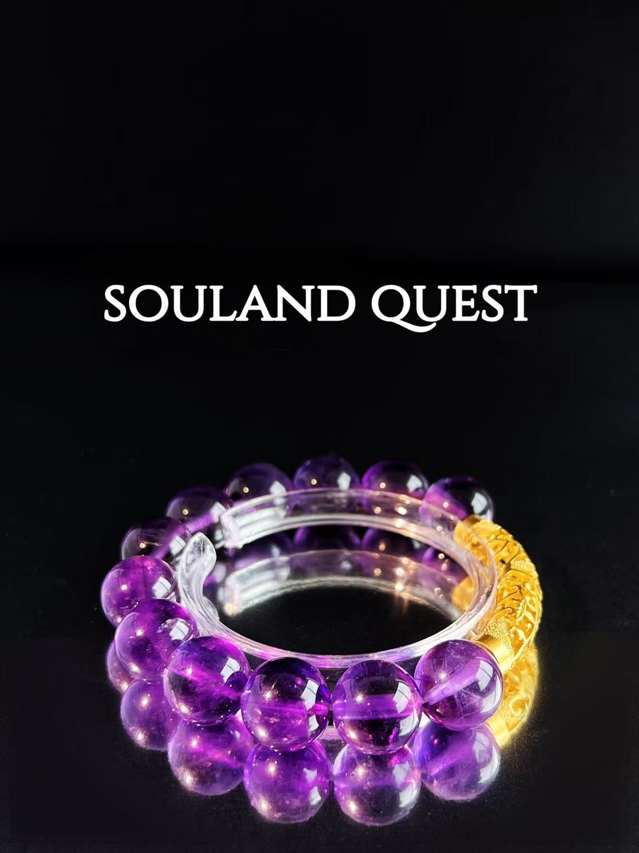Amethyst Bracelet with Golden Bend – Spiritual Insight, Calm & Chakra Alignment - Souland Quest