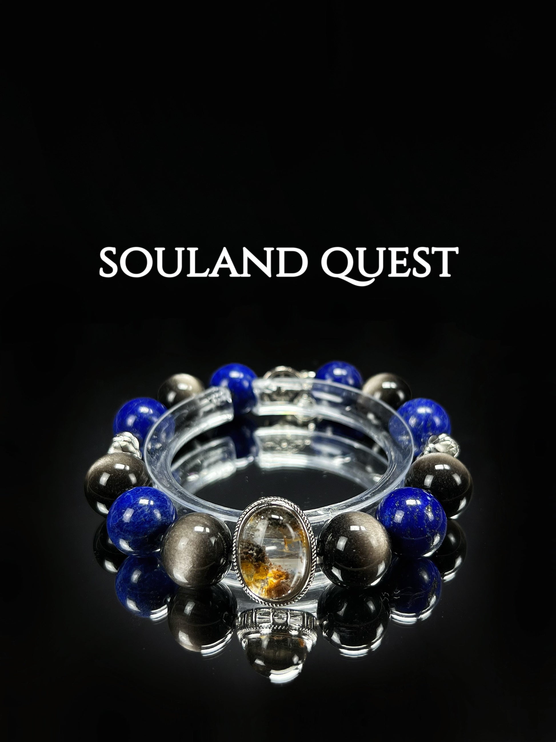 Ethereal Vision Bracelet – Lapis Lazuli, Silver Obsidian & Phantom Quartz for Clarity & Protection - Souland Quest