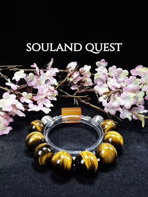 Radiant Guardian Bracelet – Golden Tiger’s Eye, Yellow Tourmaline & Silver Beads for Strength & Prosperity