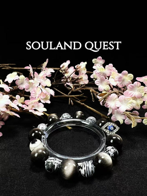 Obsidian & Evil Eye Yin-Yang Bracelet – Strength, Protection & Inner Peace