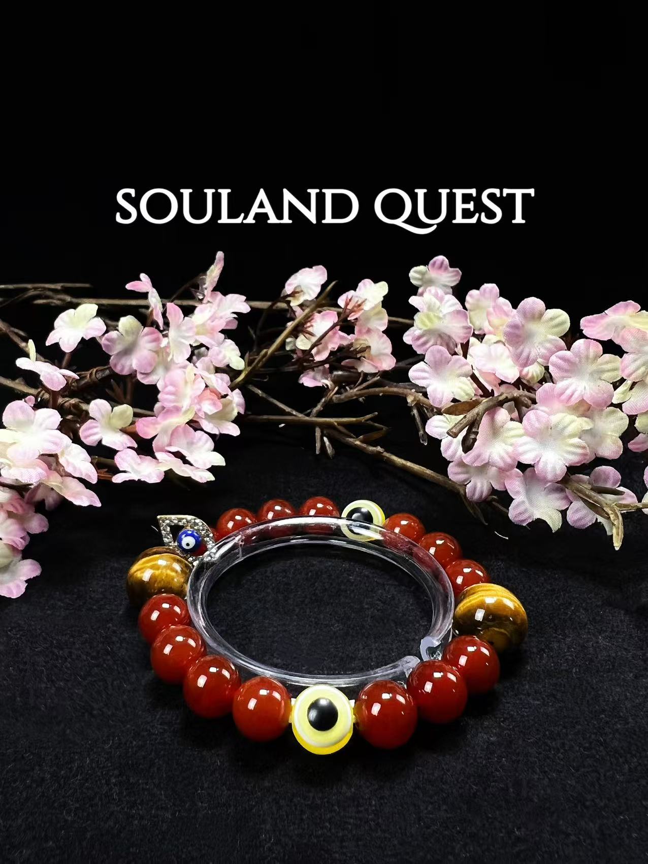 ✨ Red Agate & Golden Tiger’s Eye Evil Eye Bracelet – Strength, Protection & Vitality