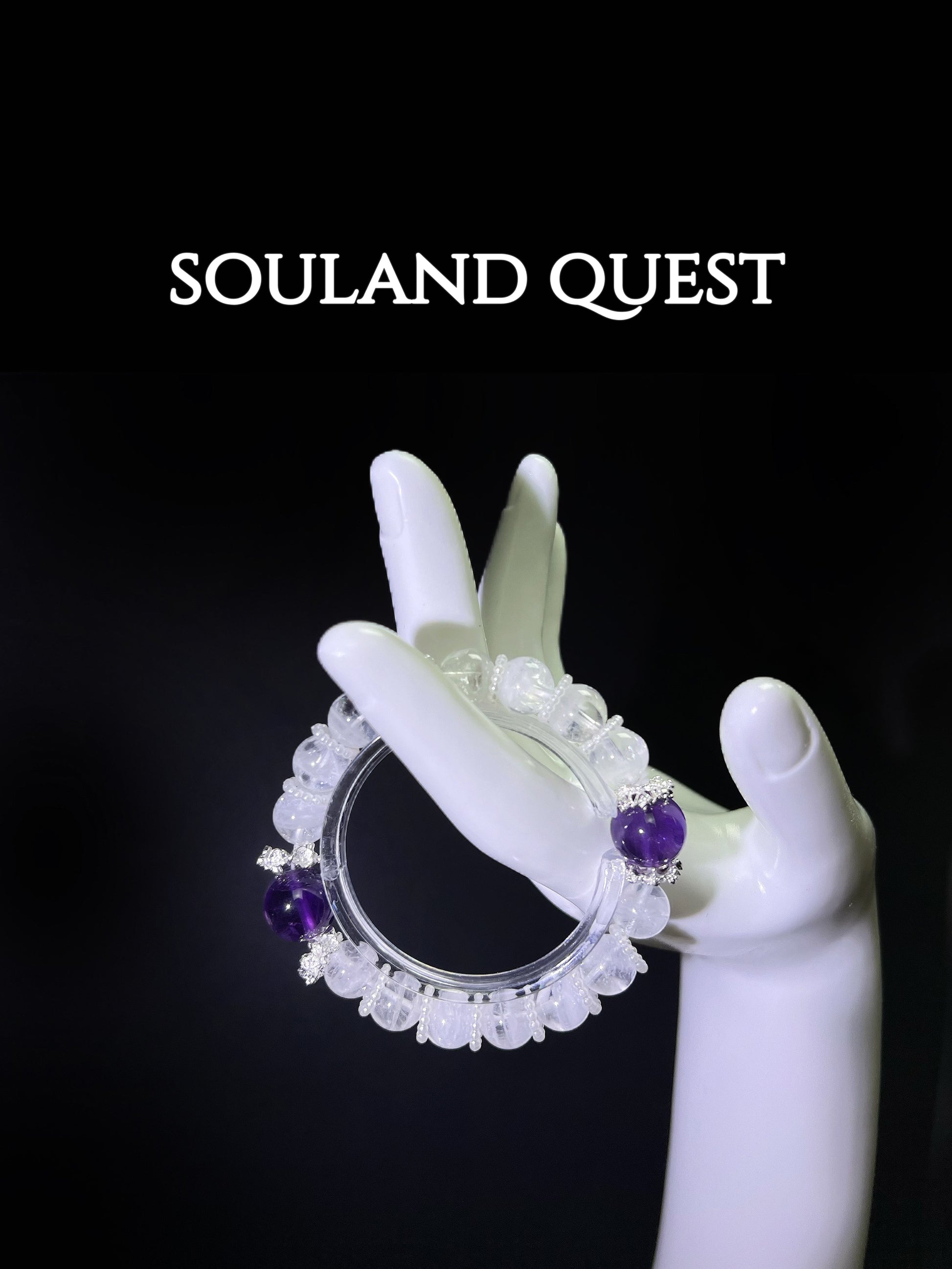 Amethyst & Phantom Quartz Healing Bracelet with Pearls - Souland Quest
