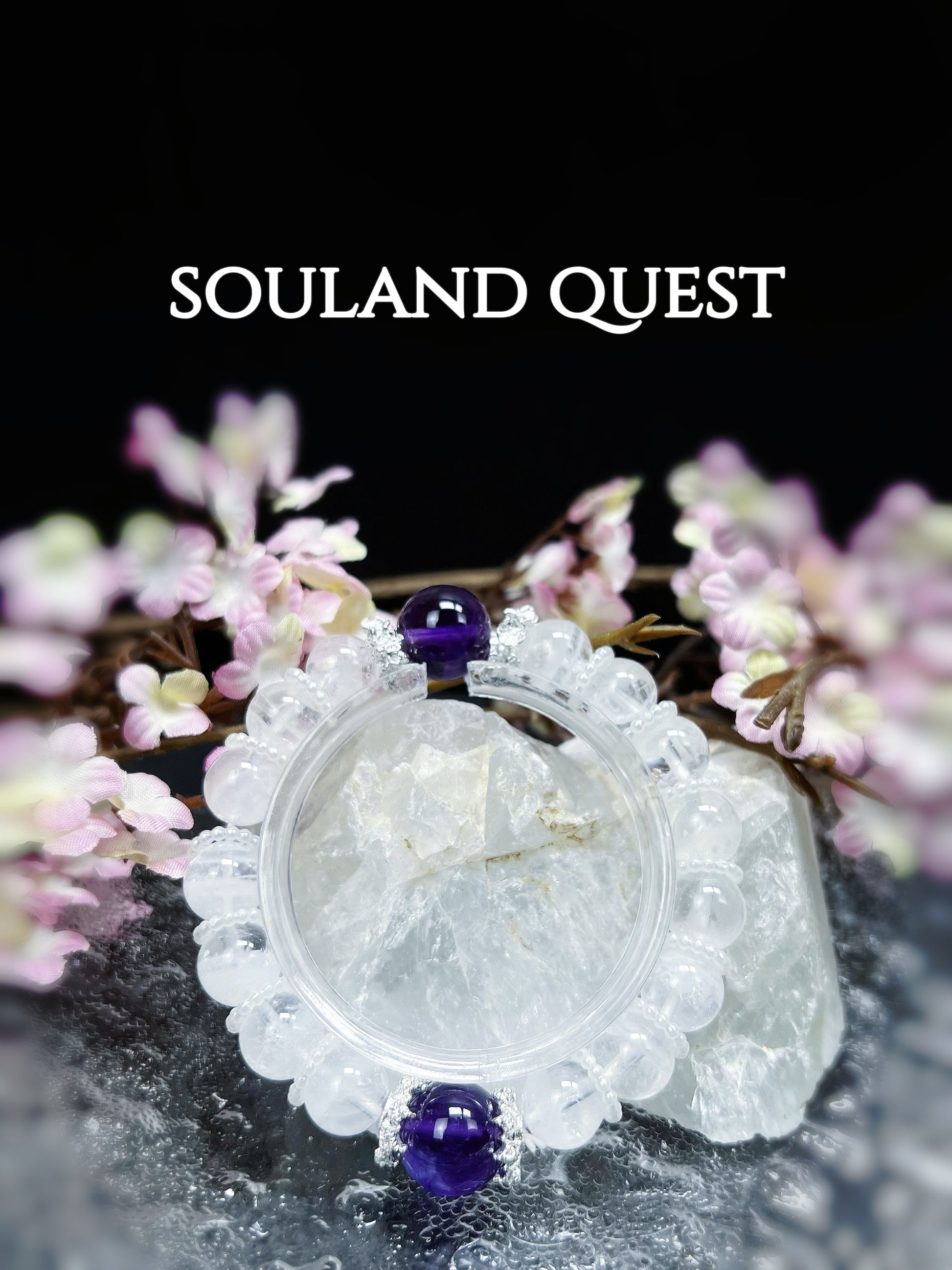 Amethyst & Phantom Quartz Healing Bracelet with Pearls - Souland Quest
