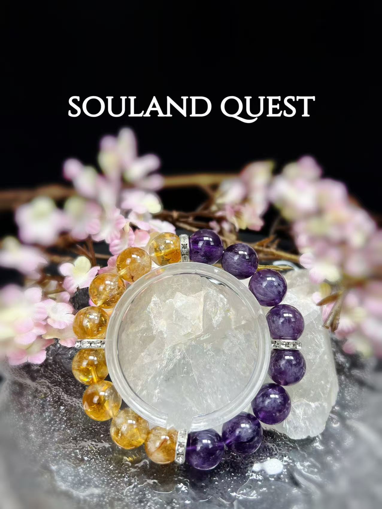 Amethyst Rabbit Hair & Citrine – Abundance, Clarity & Energy Balance - Souland Quest