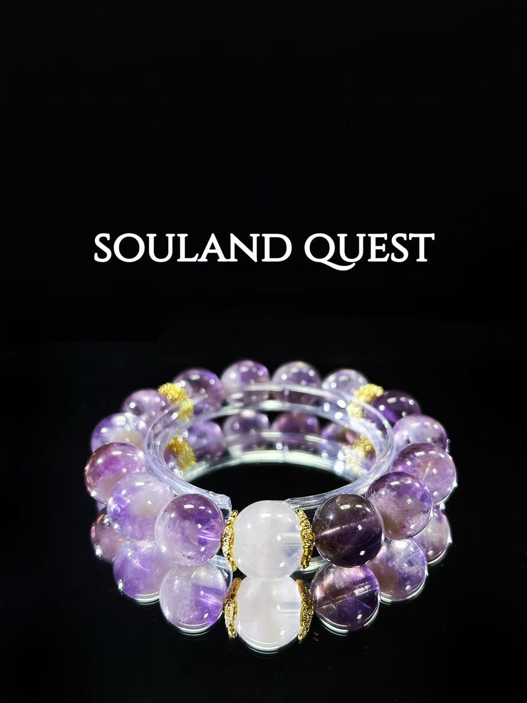 Amethyst & White Phantom Healing Bracelet – Spiritual Insight, Clarity & Chakra Alignment - Souland Quest