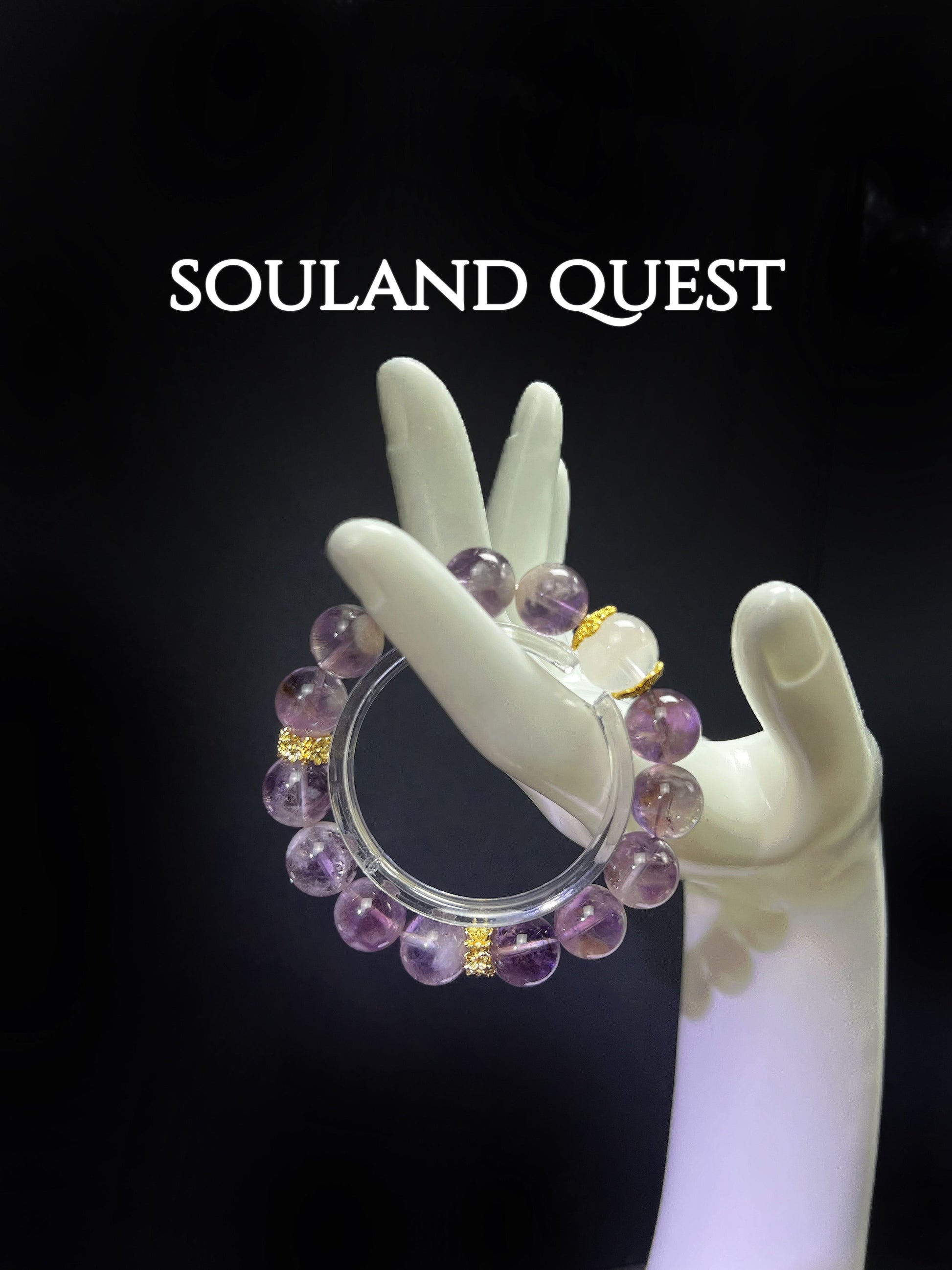Amethyst & White Phantom Healing Bracelet – Spiritual Insight, Clarity & Chakra Alignment - Souland Quest