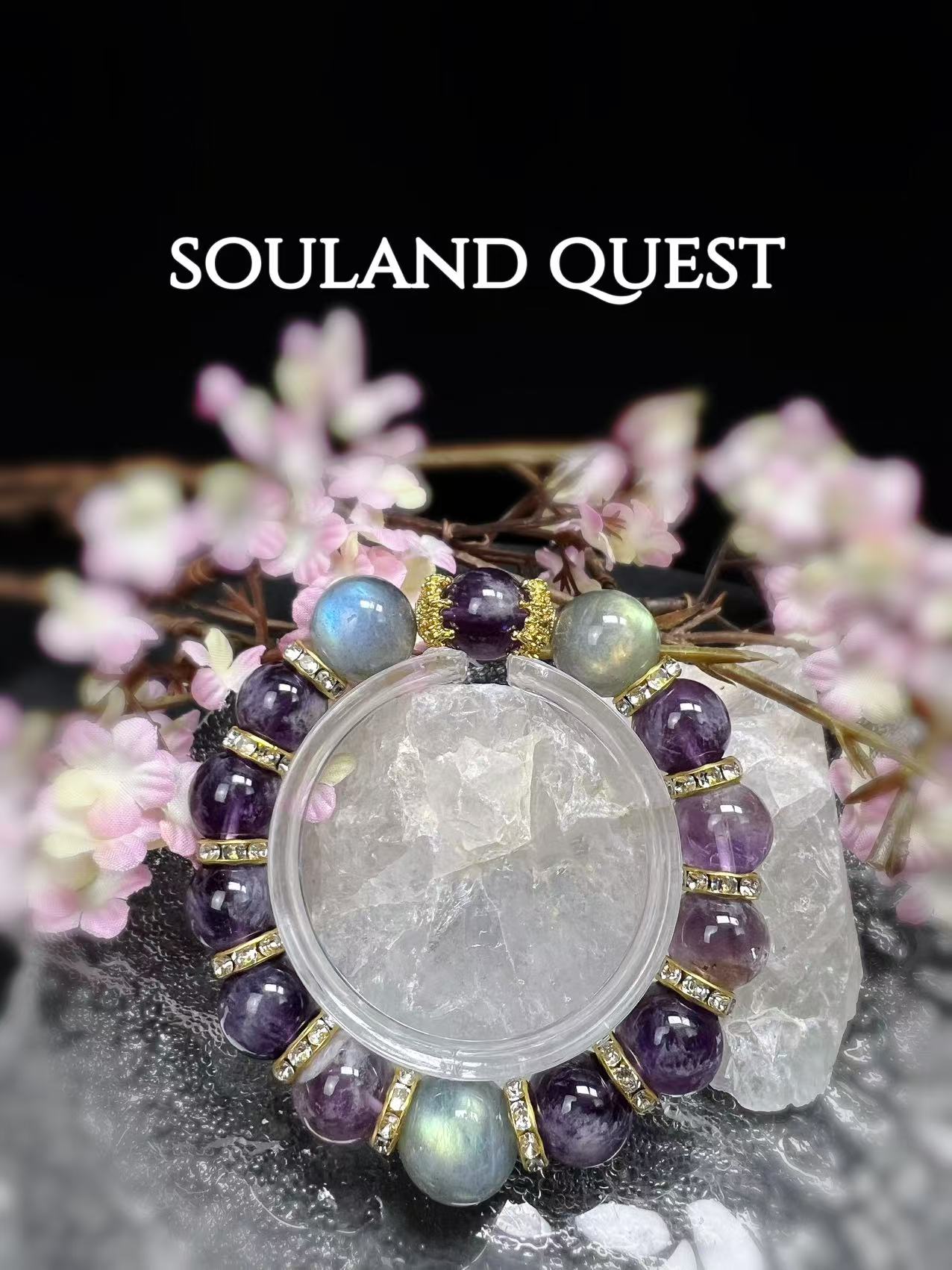 Ametrine & Gray Moonstone Bracelet with Gold Accents – Intuition & Spiritual Balance - Souland Quest