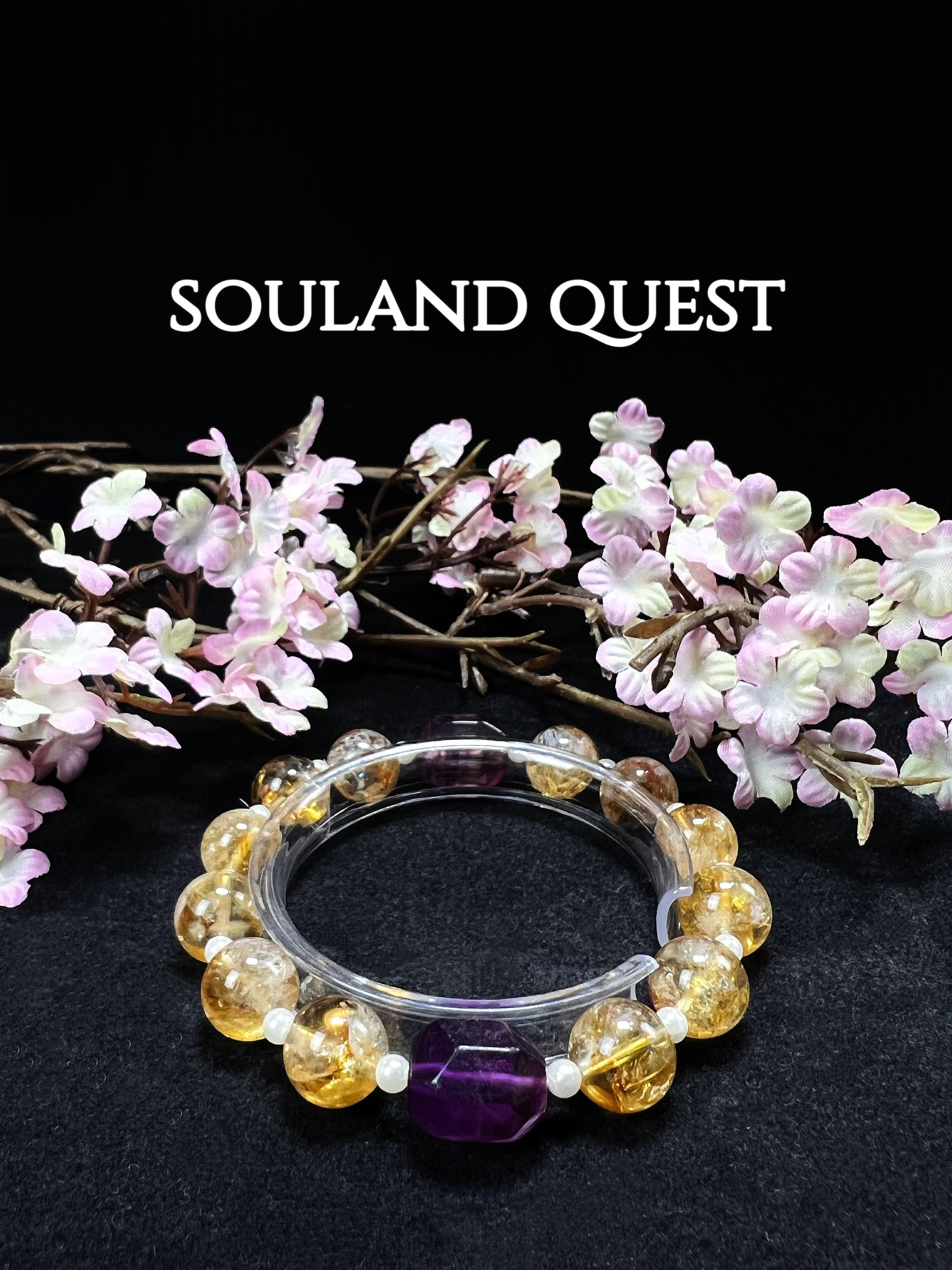 Aurora Bloom Bracelet – Citrine, Pearl & Amethyst for Radiance & Inner Peace - Souland Quest