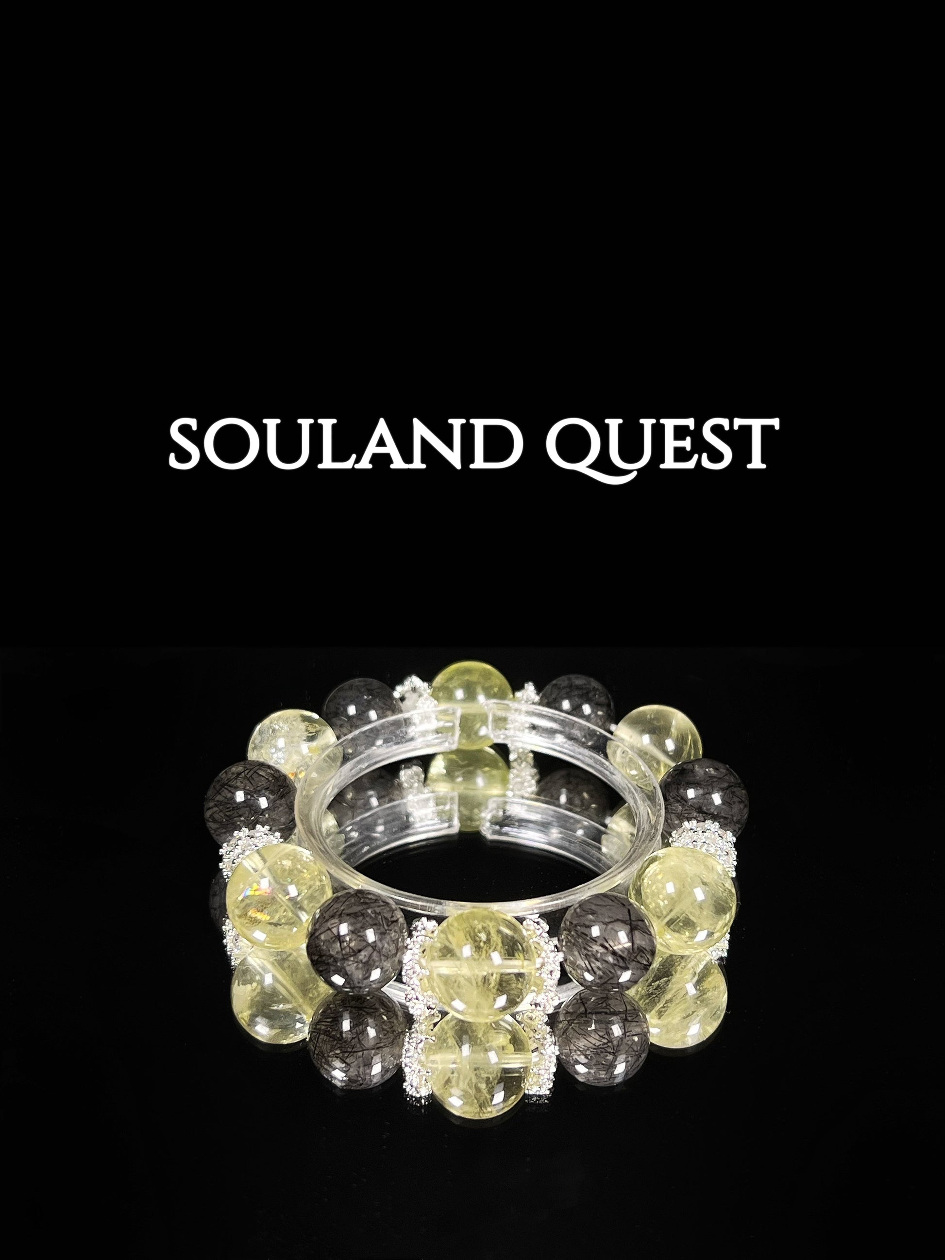 Black Rutilated Quartz & Lemon Quartz Bracelet - Souland Quest