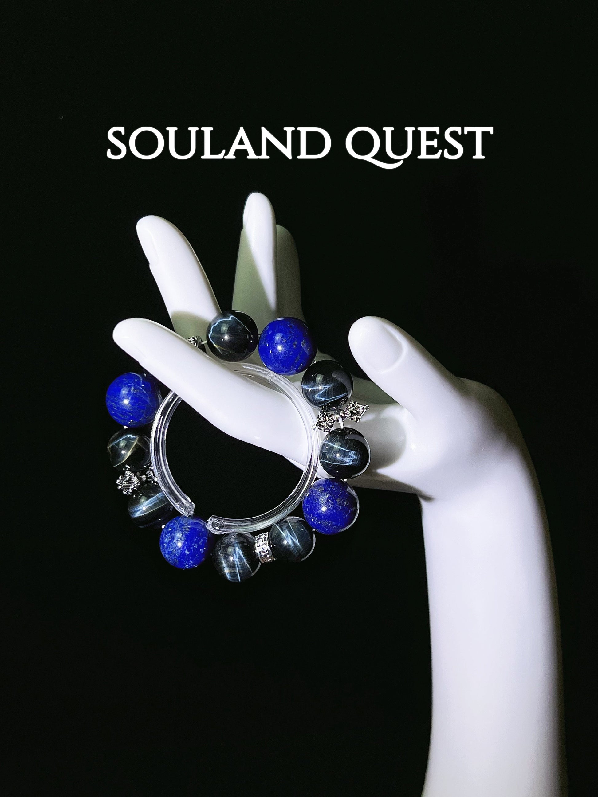 Celestial Insight Bracelet – Lapis Lazuli, Blue Tiger’s Eye & Silver Details for Wisdom & Clarity ✨🌙 - Souland Quest