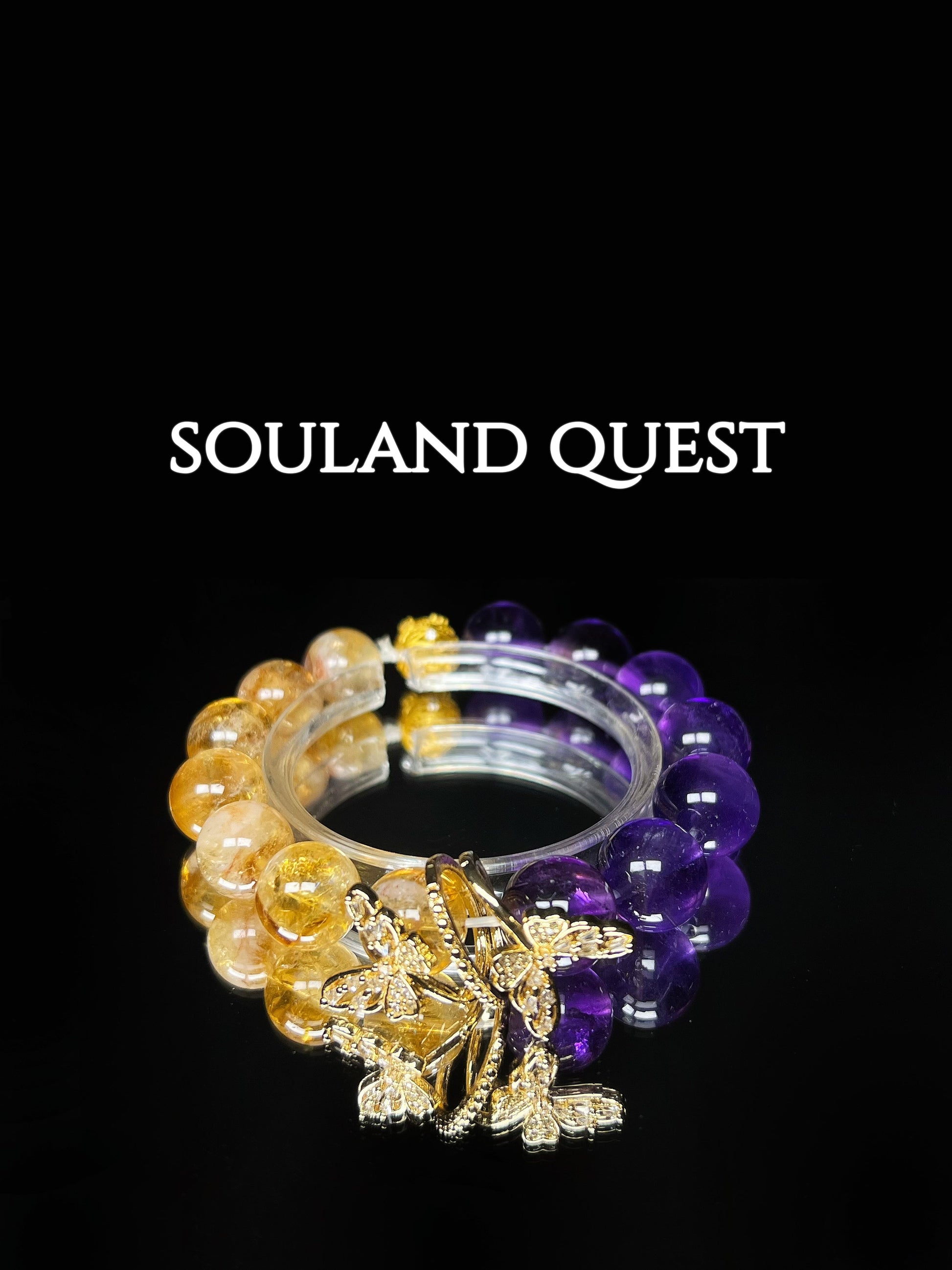 Citrine & Amethyst Butterfly Bracelet - Souland Quest