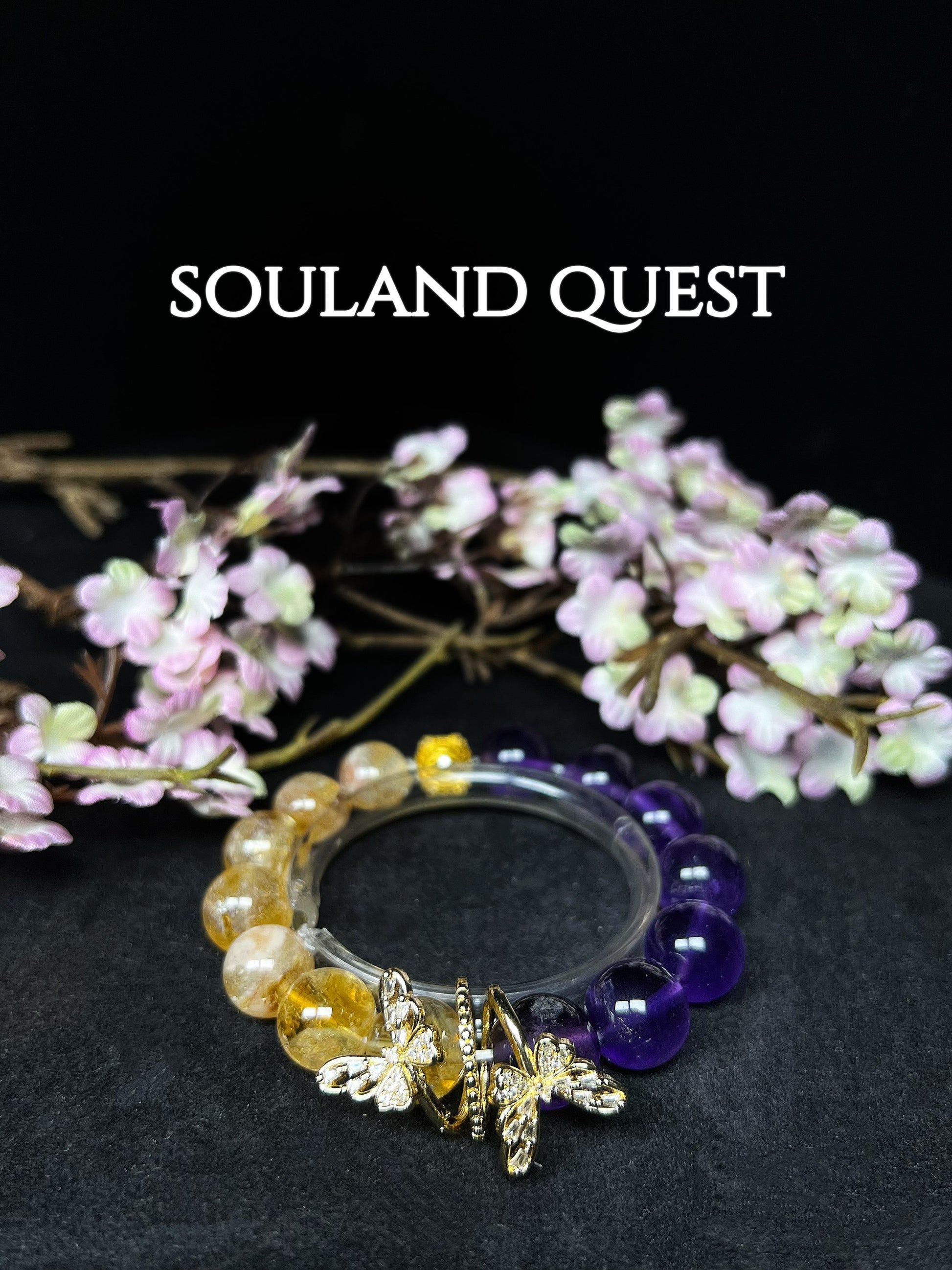 Citrine & Amethyst Butterfly Bracelet - Souland Quest