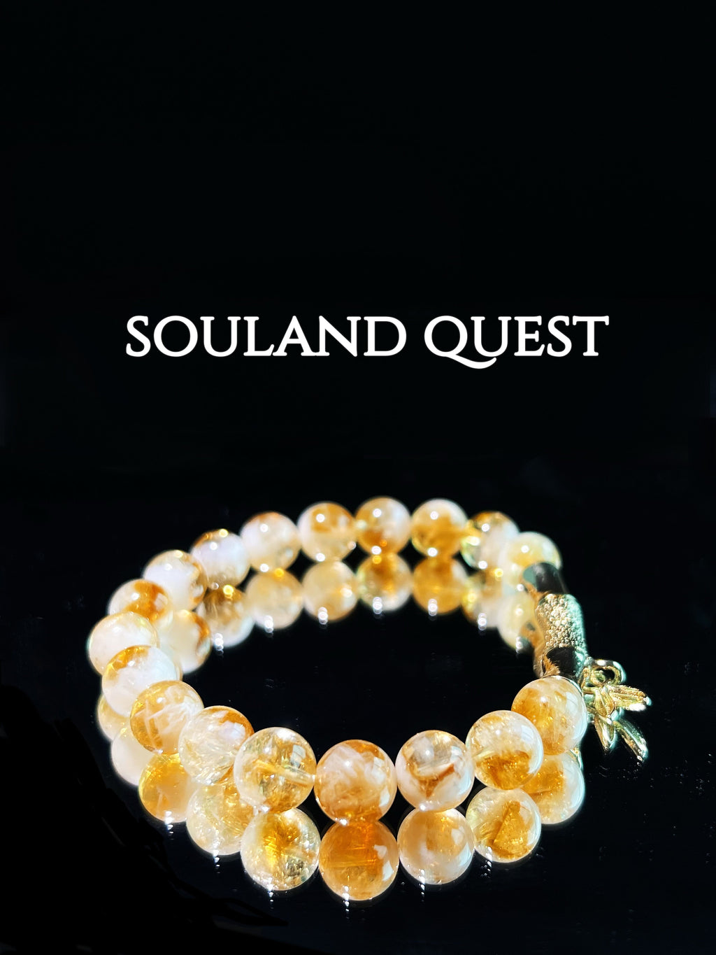 Citrine Bracelet with Golden Bamboo Bend – Prosperity, Confidence & Chakra Balance - Souland Quest