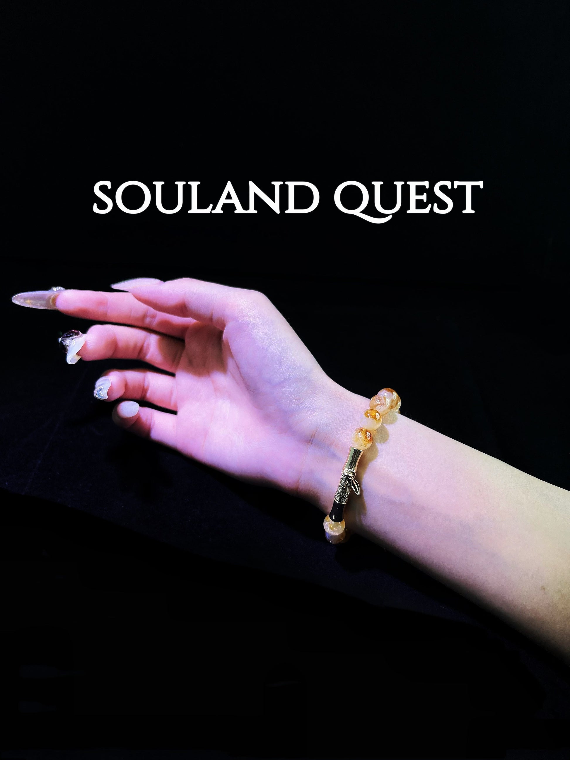 Citrine Bracelet with Golden Bamboo Bend – Prosperity, Confidence & Chakra Balance - Souland Quest