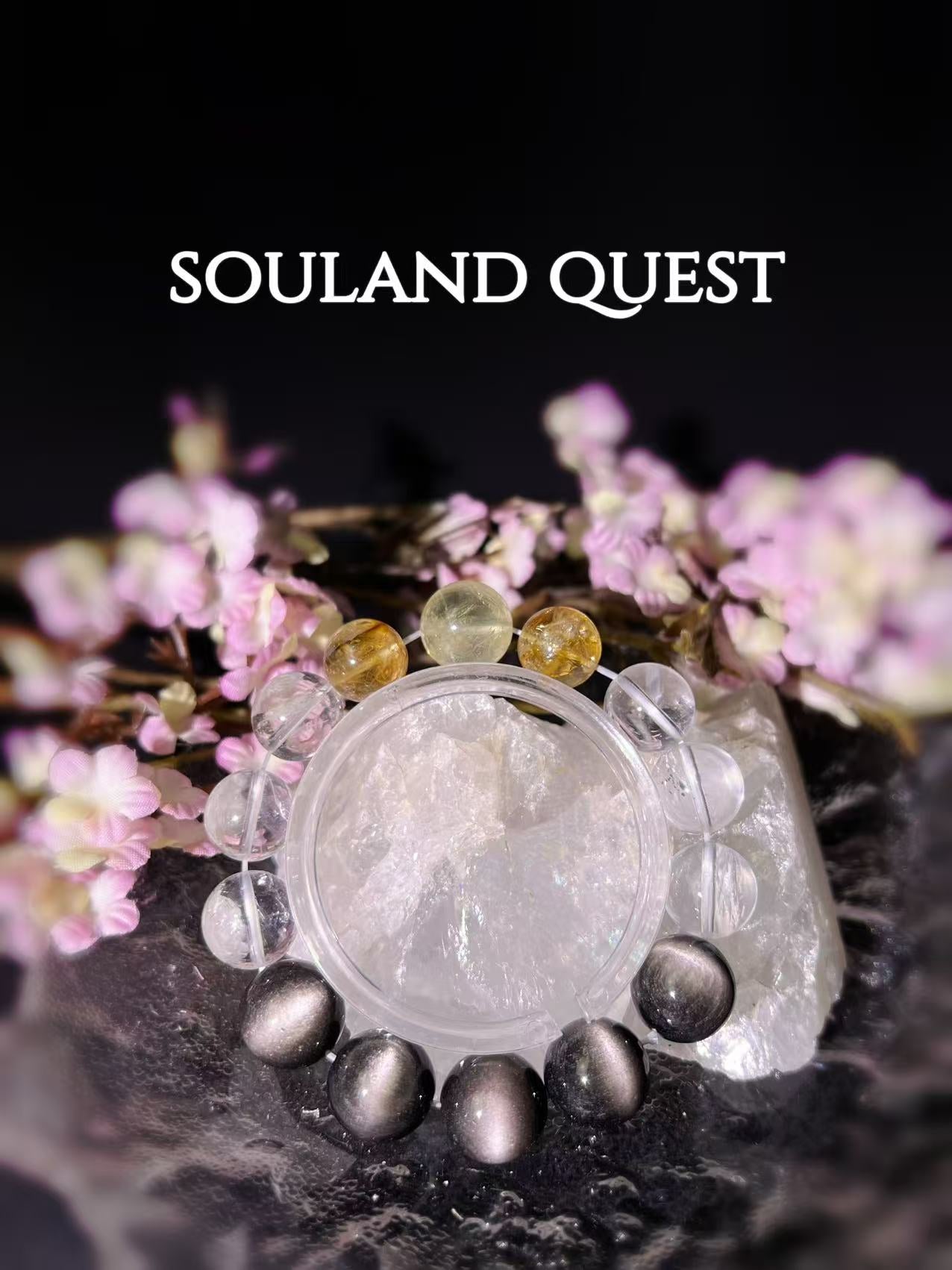 Citrine, Yellow Topaz, Clear Quartz & Silver Obsidian Healing Bracelet – Abundance, Clarity & Protection - Souland Quest