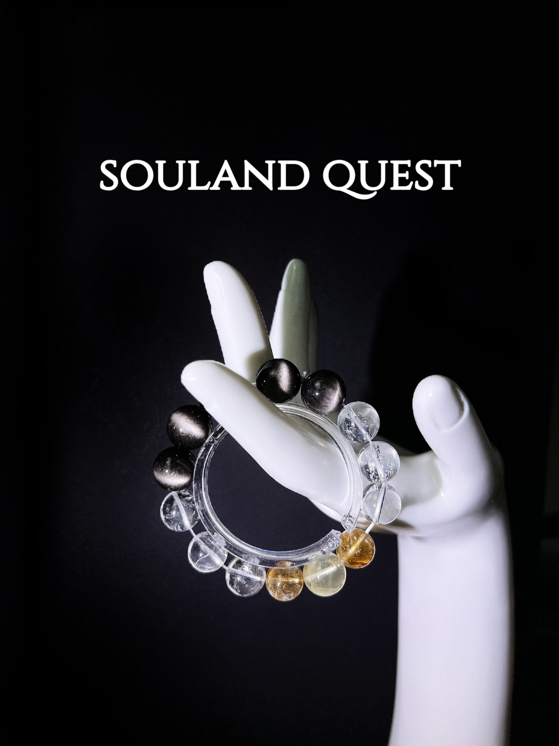 Citrine, Yellow Topaz, Clear Quartz & Silver Obsidian Healing Bracelet – Abundance, Clarity & Protection - Souland Quest