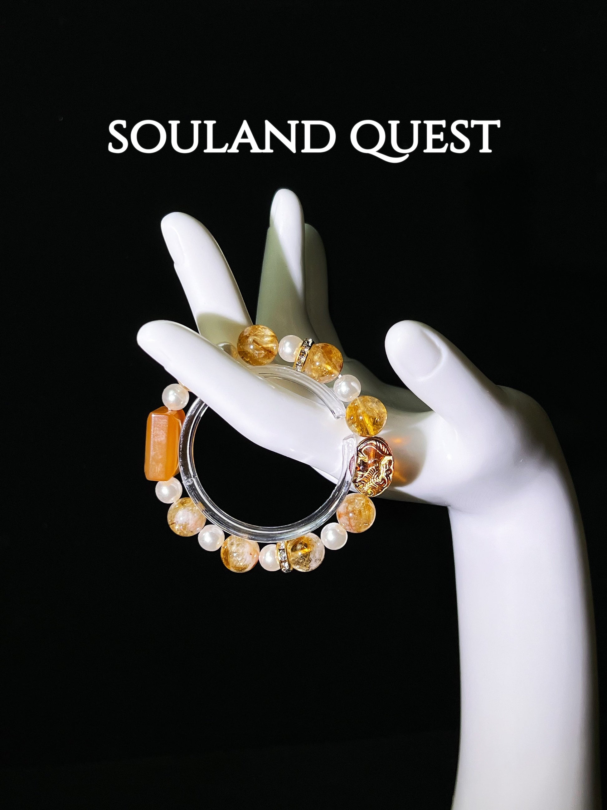 Eternal Sunshine Bracelet – Citrine, Pearl & Yellow Tourmaline with Golden Accents for Vitality & Abundance 🌅✨ - Souland Quest