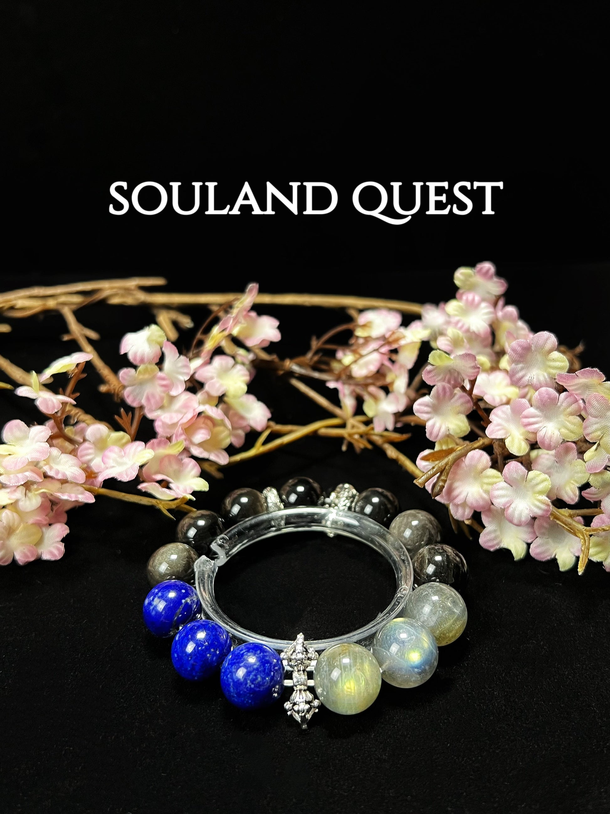 Ethereal Glow Bracelet – Lapis Lazuli, Moonstone & Silver Accents for Spiritual Clarity 🌌💫 - Souland Quest