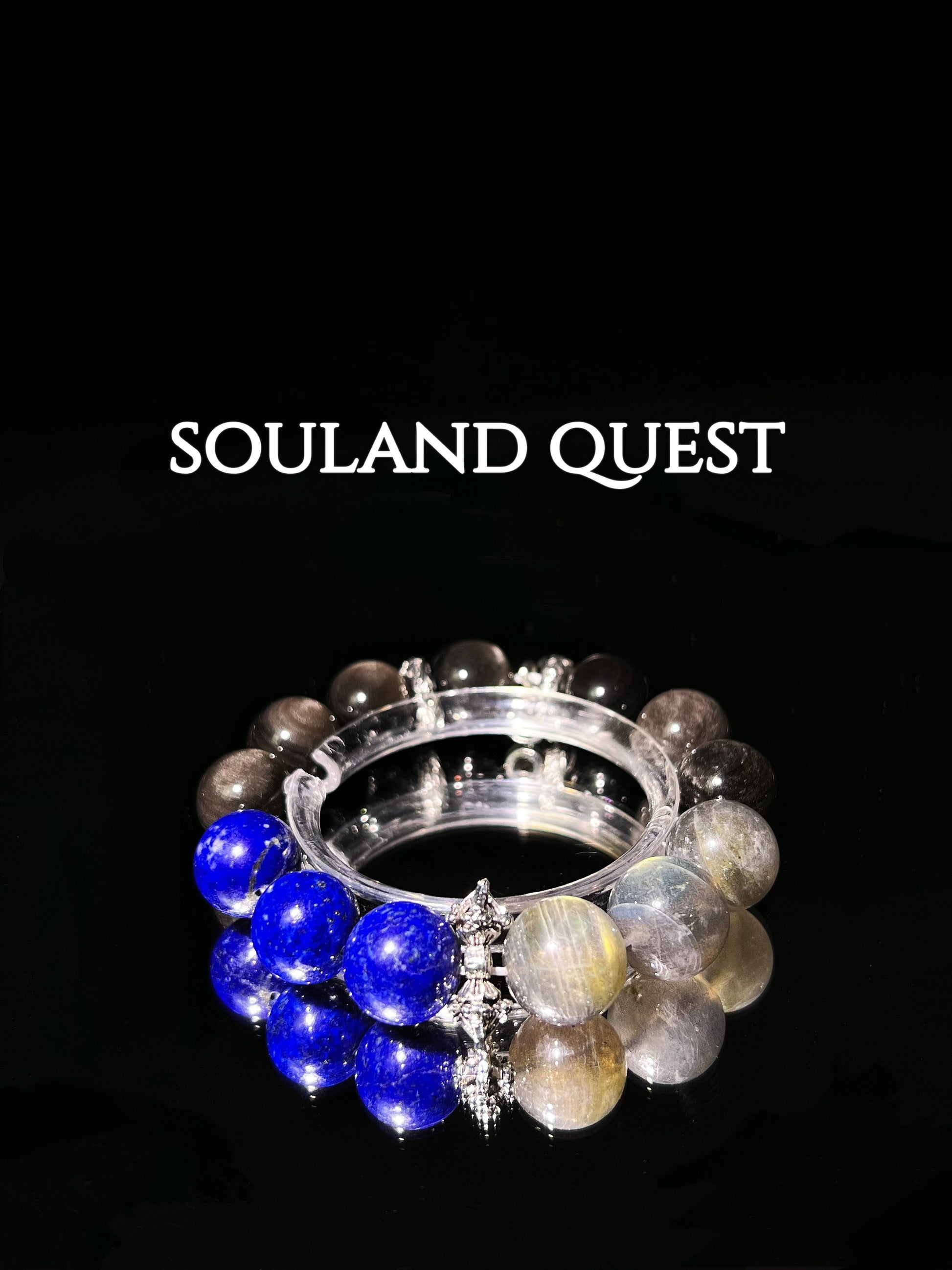 Ethereal Glow Bracelet – Lapis Lazuli, Moonstone & Silver Accents for Spiritual Clarity 🌌💫 - Souland Quest