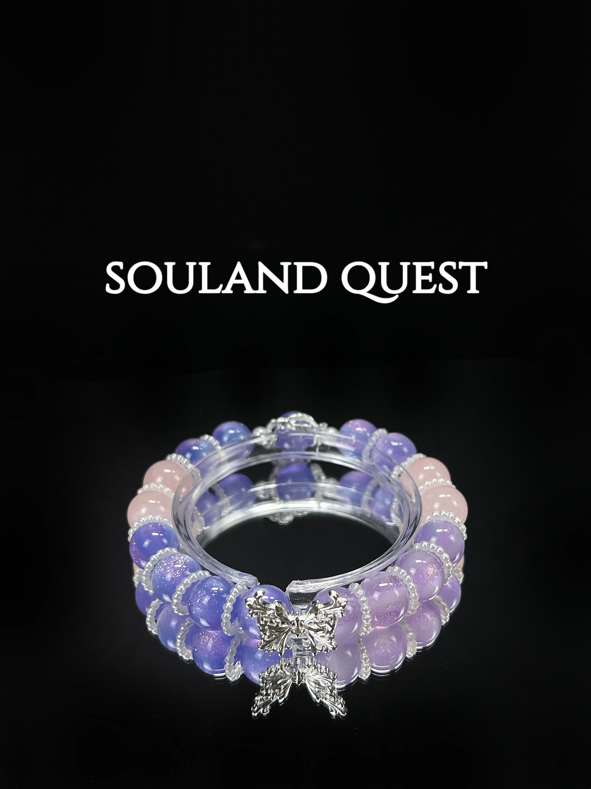 Ethereal Metamorphosis Bracelet – UV Reactive Beads & Silver Butterfly for Magic & Change - Souland Quest