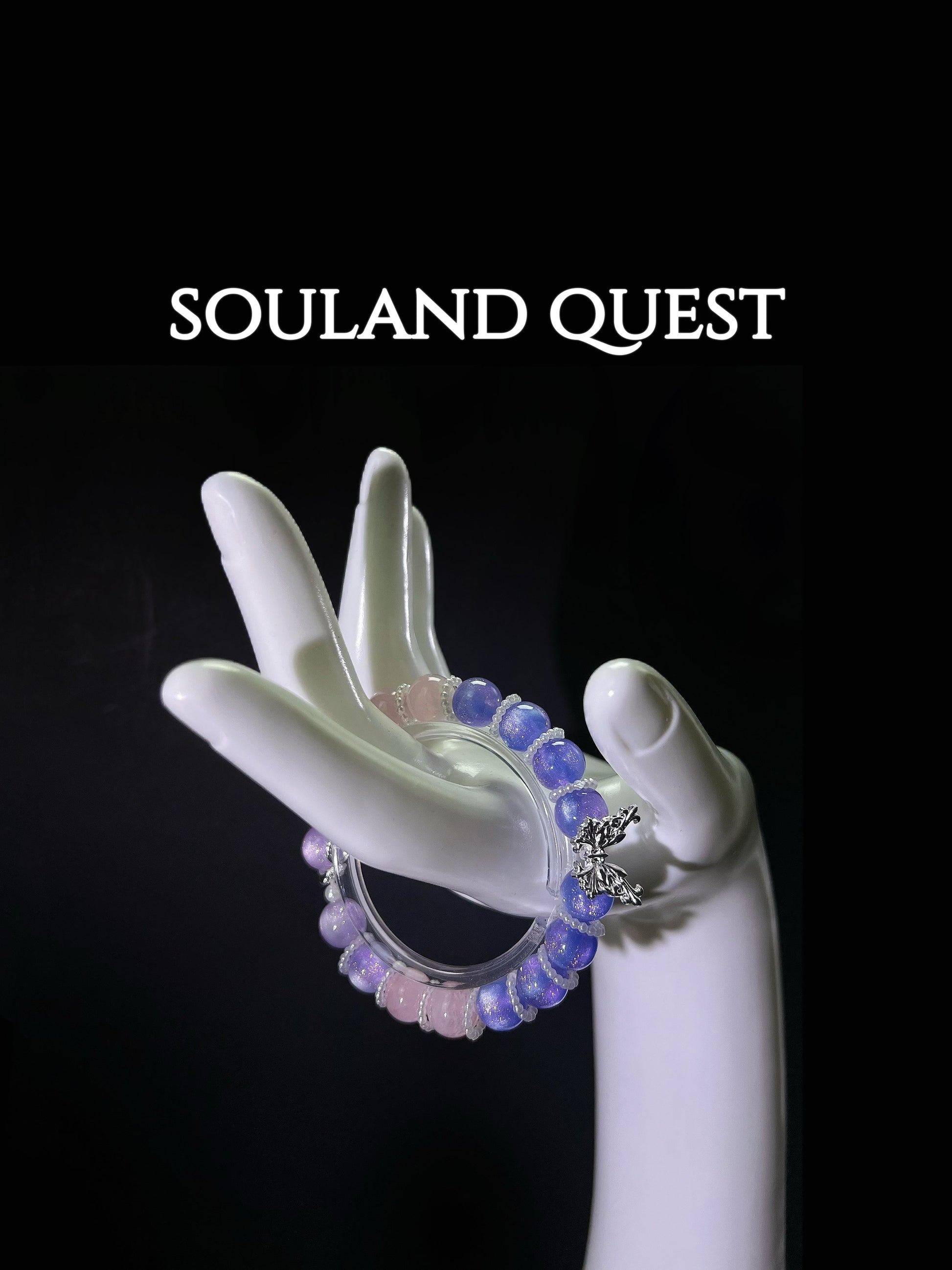 Ethereal Metamorphosis Bracelet – UV Reactive Beads & Silver Butterfly for Magic & Change - Souland Quest