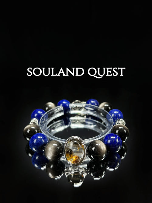 Ethereal Vision Bracelet – Lapis Lazuli, Silver Obsidian & Phantom Quartz for Clarity & Protection - Souland Quest