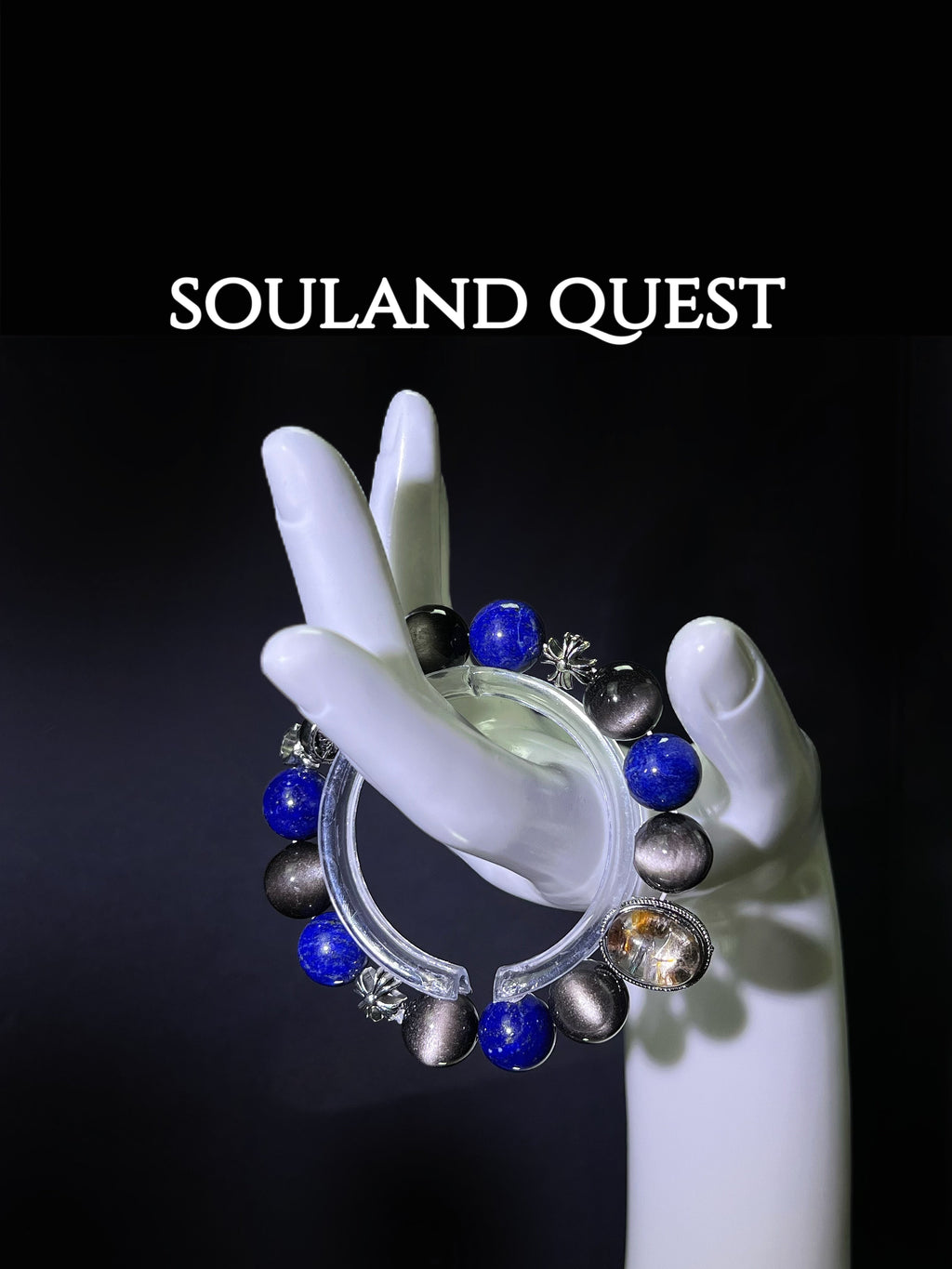 Ethereal Vision Bracelet – Lapis Lazuli, Silver Obsidian & Phantom Quartz for Clarity & Protection - Souland Quest