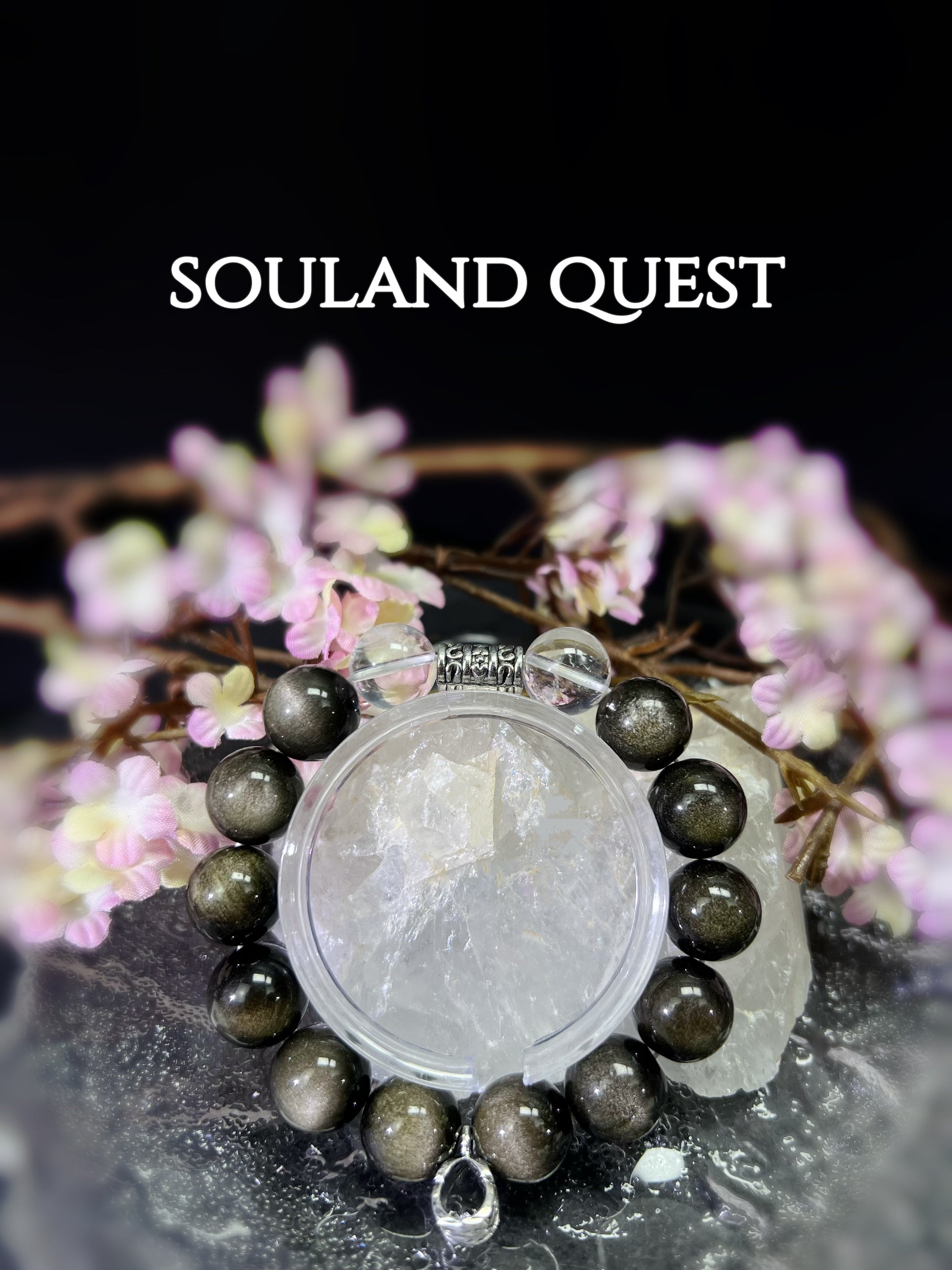Gold Obsidian & Clear Quartz – Protection, Focus & Energy Alignment - Souland Quest