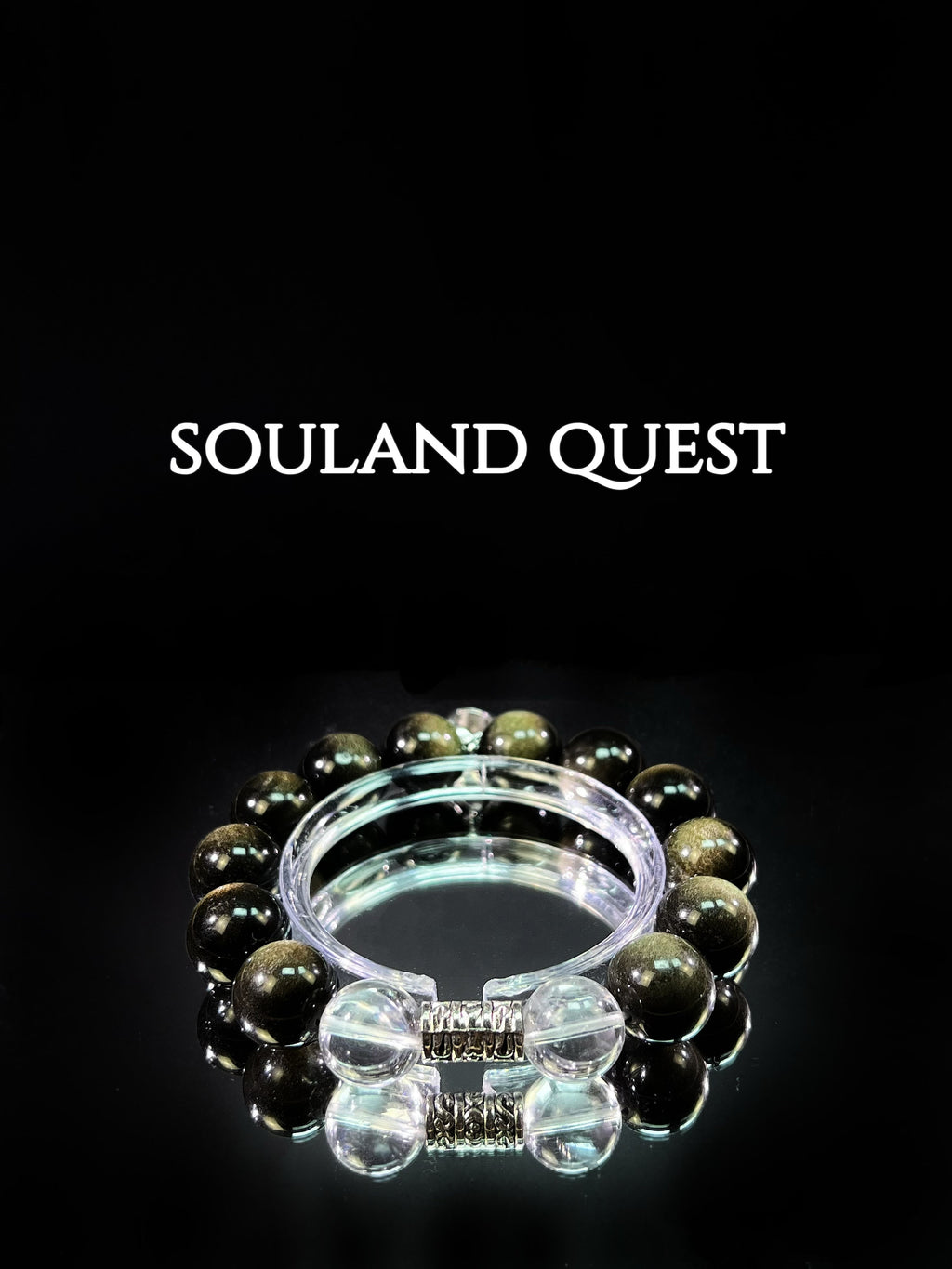 Gold Obsidian & Clear Quartz – Protection, Focus & Energy Alignment - Souland Quest