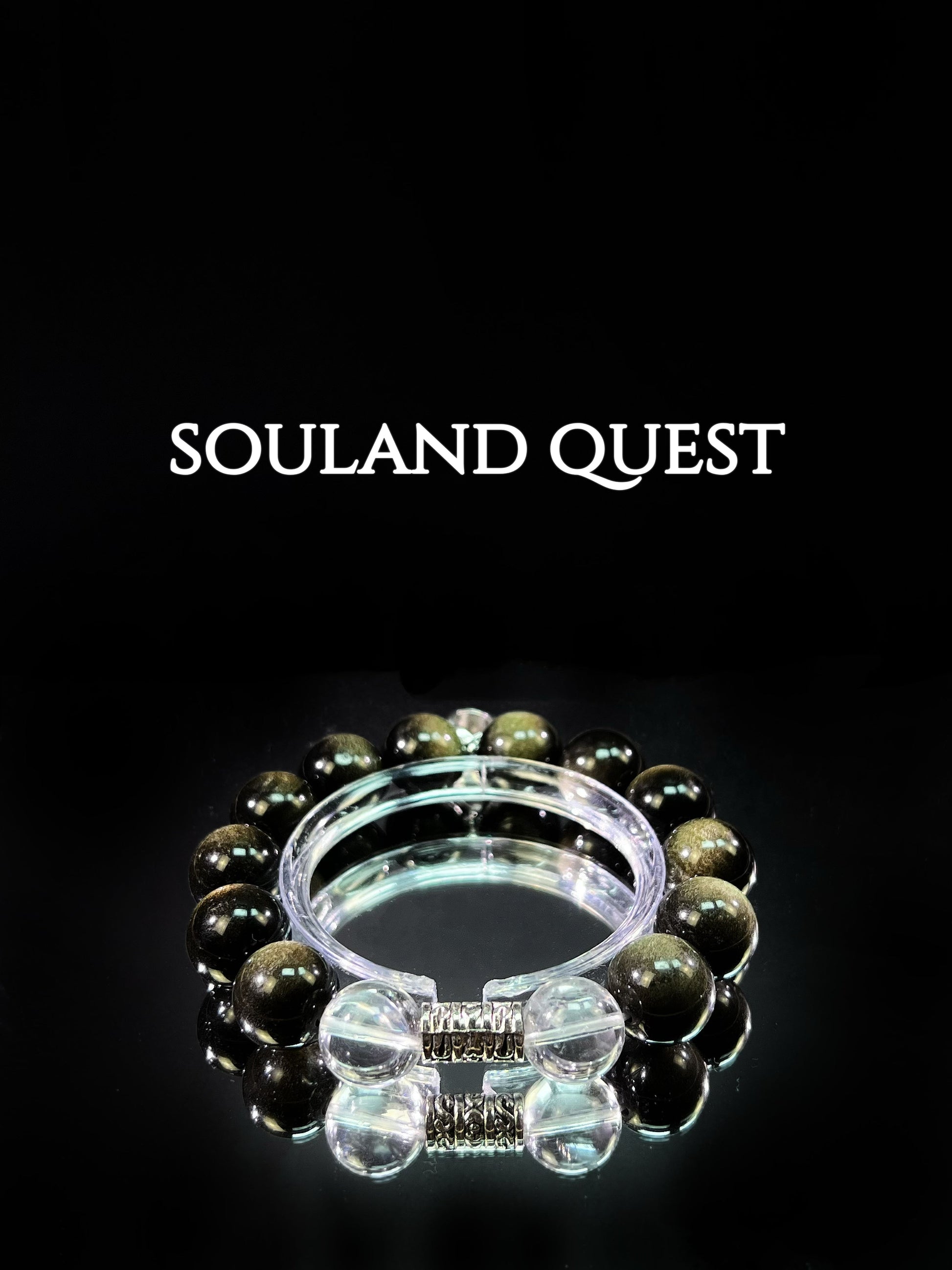 Gold Obsidian & Clear Quartz – Protection, Focus & Energy Alignment - Souland Quest