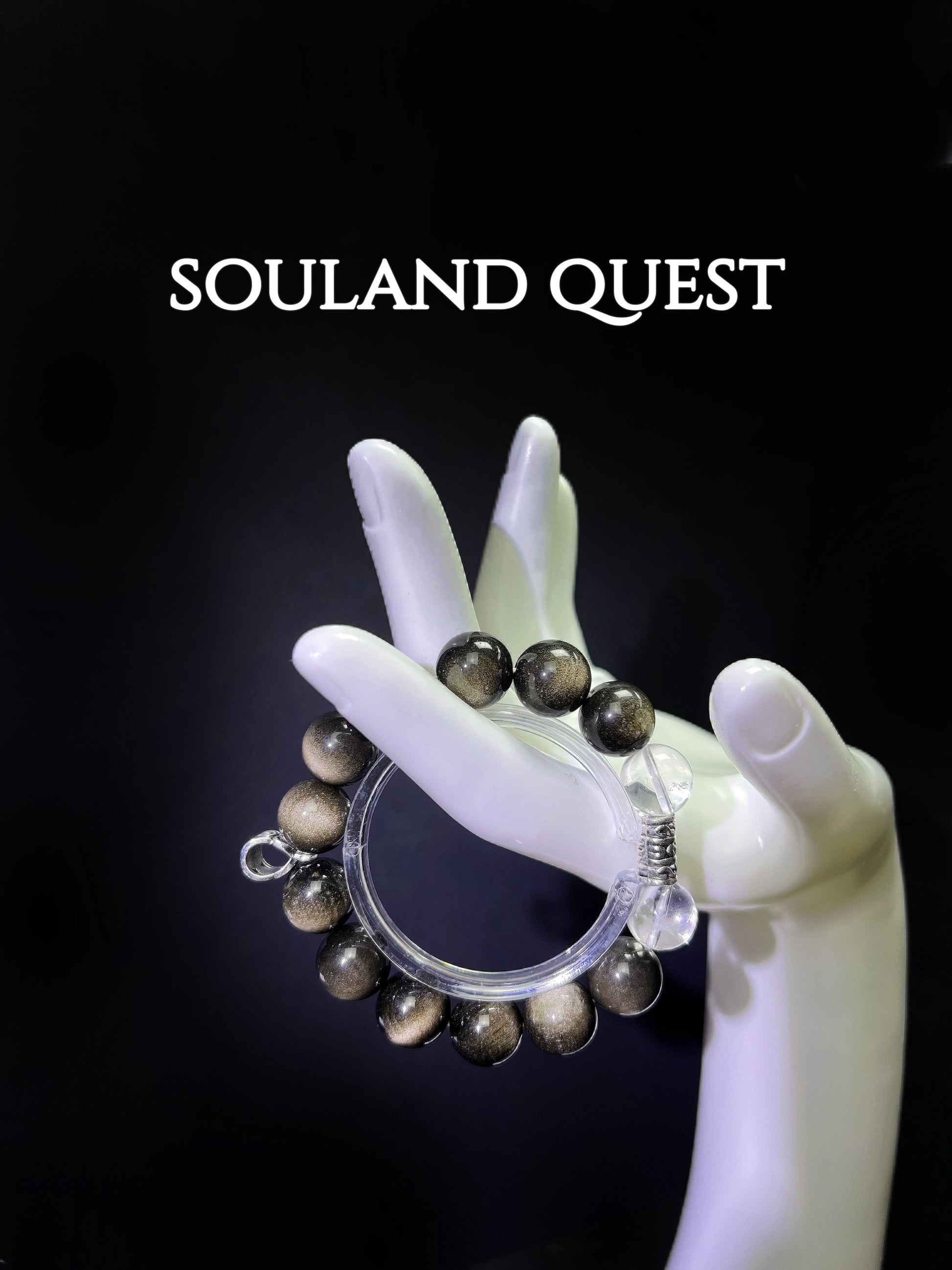Gold Obsidian & Clear Quartz – Protection, Focus & Energy Alignment - Souland Quest