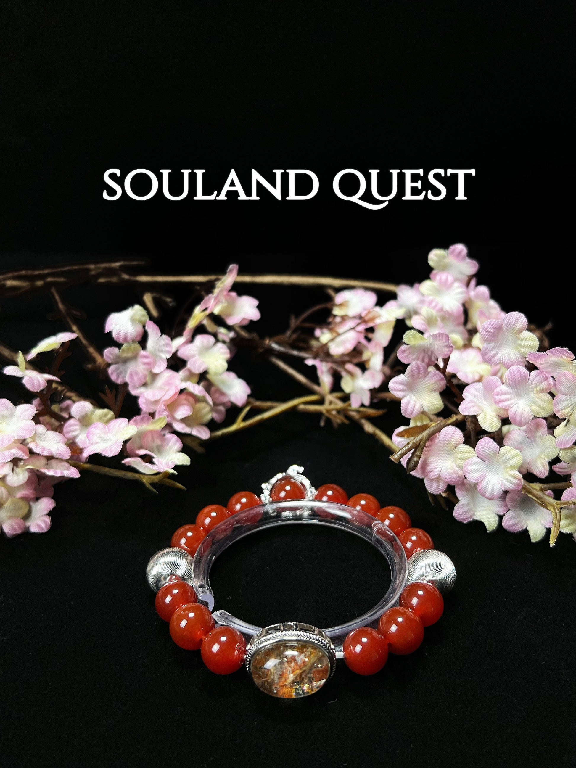 Golden Ember Bracelet – Red Agate, Yellow Phantom Quartz & Silver Accents for Power & Balance 🌟✨ - Souland Quest