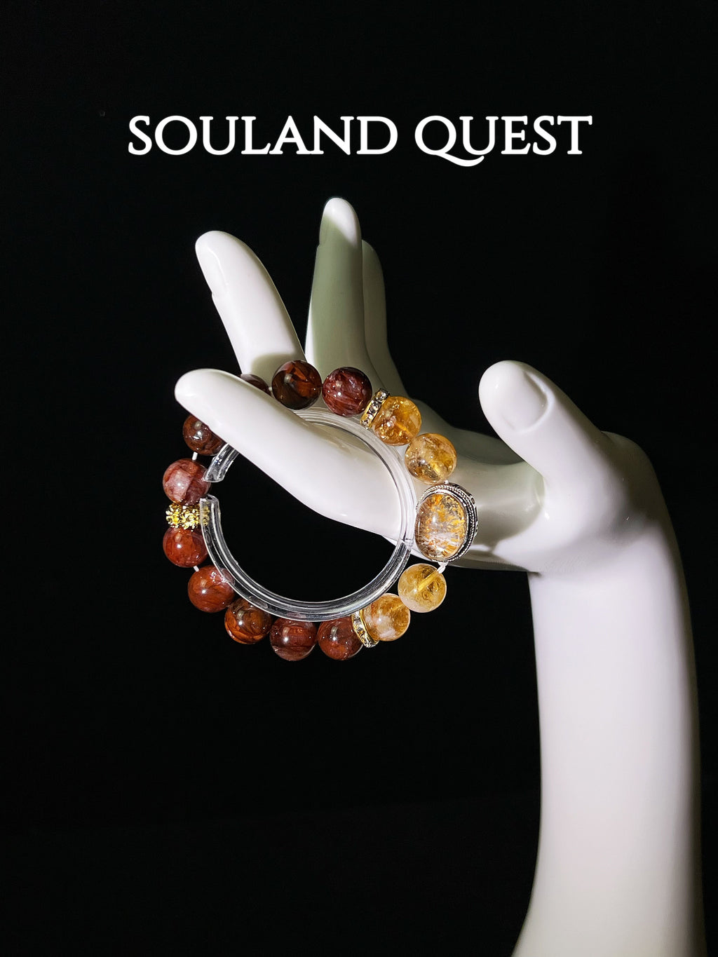 Golden Flame Bracelet – Citrine, Fire Quartz & Yellow Phantom Quartz for Strength & Clarity 🔥💛 - Souland Quest