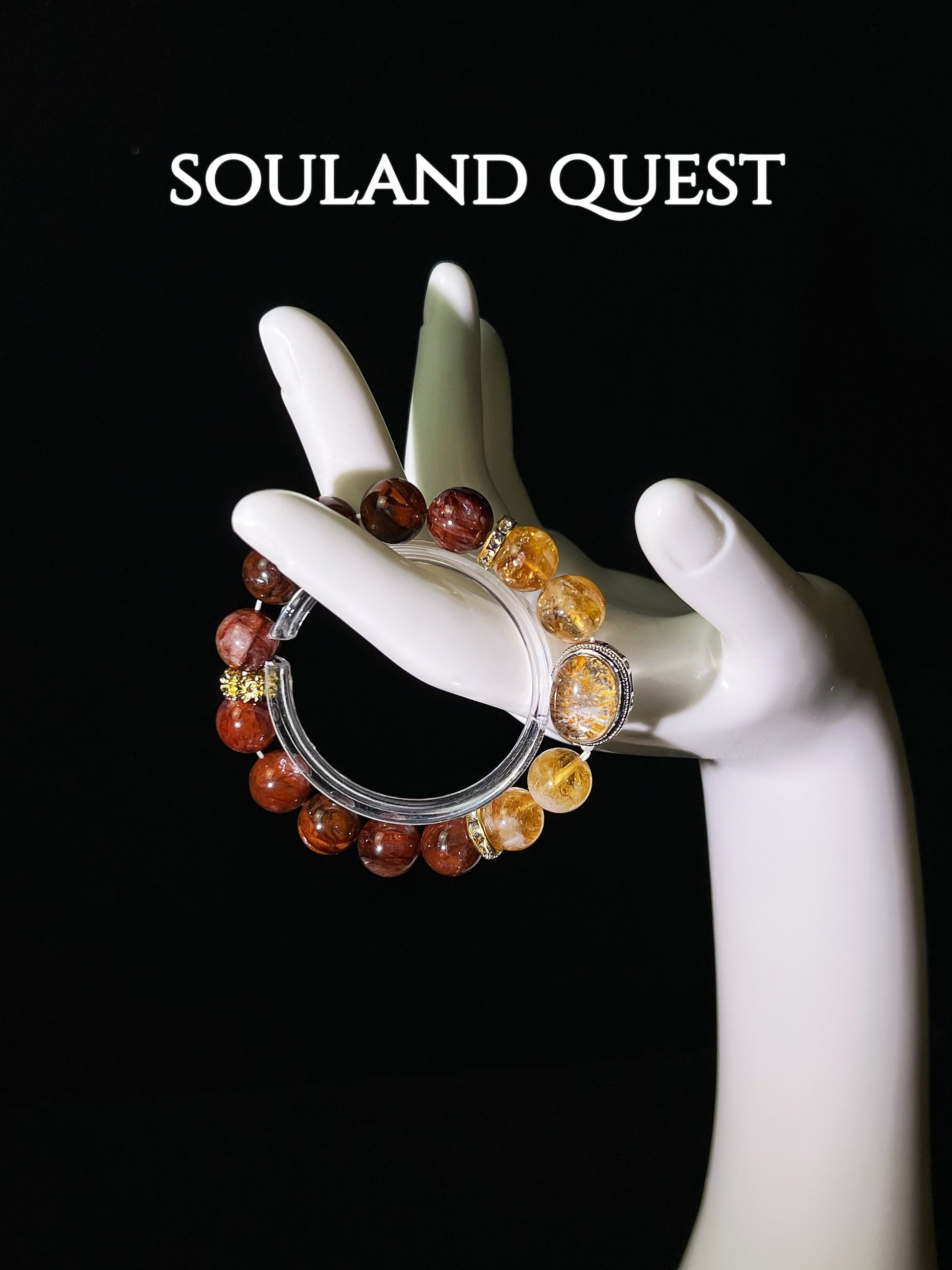 Golden Flame Bracelet – Citrine, Fire Quartz & Yellow Phantom Quartz for Strength & Clarity 🔥💛 - Souland Quest