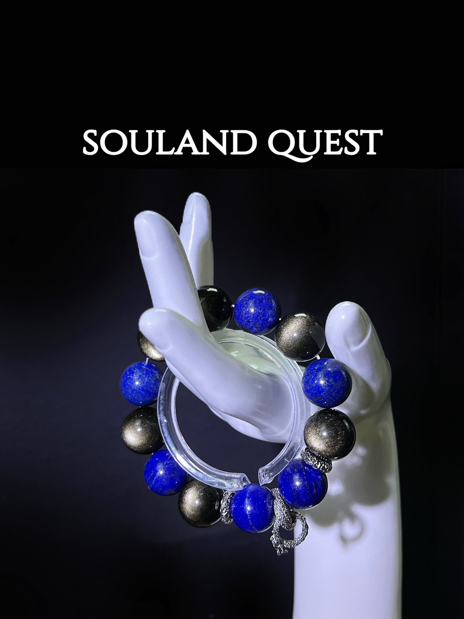 🐉Golden Obsidian & Lapis Bracelet – Clarity, Power & Spiritual Insight ✨🔮 - Souland Quest