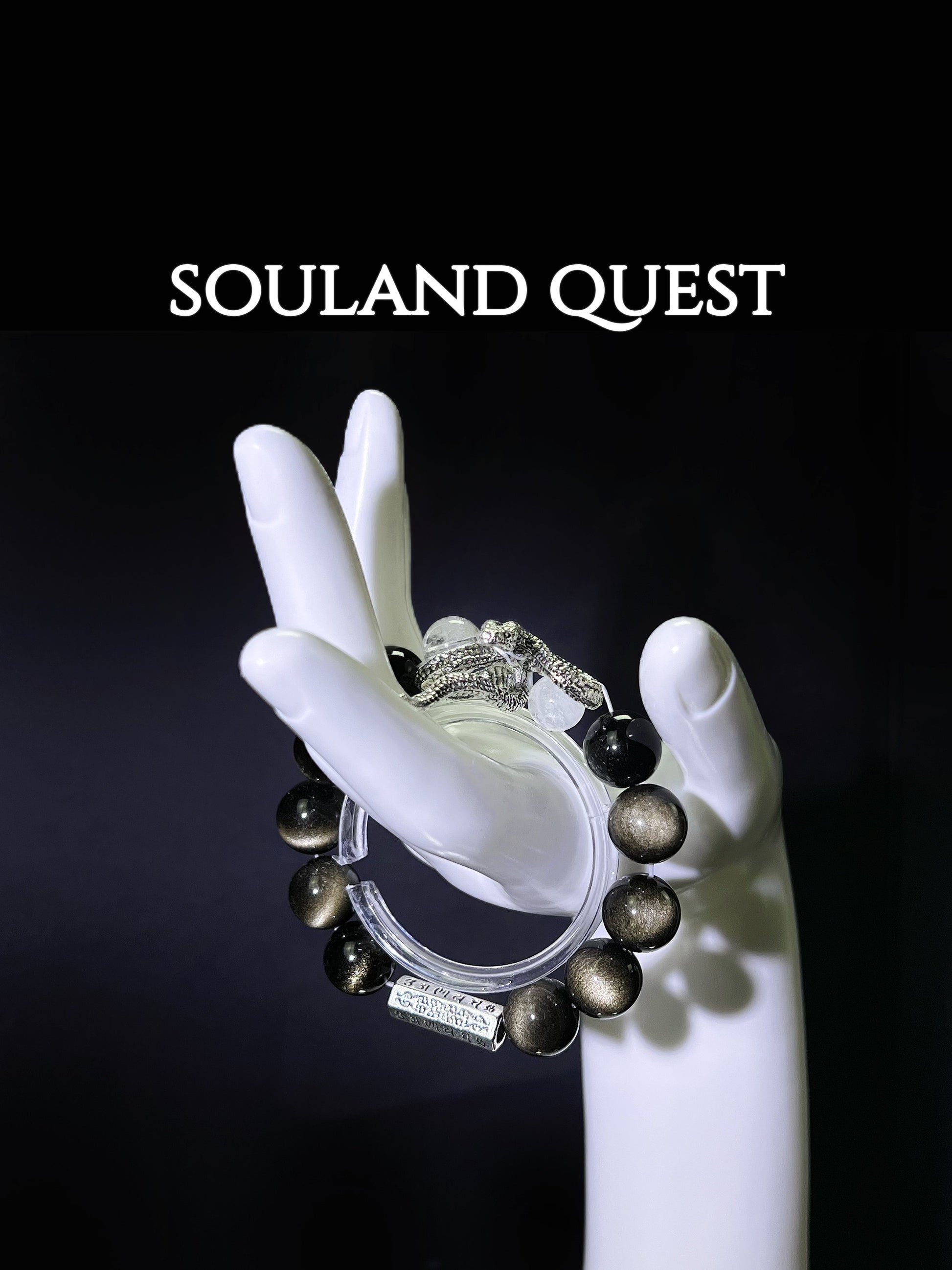🐍 Golden Obsidian Serpent Guardian Bracelet – Protection, Power & Transformation - Souland Quest