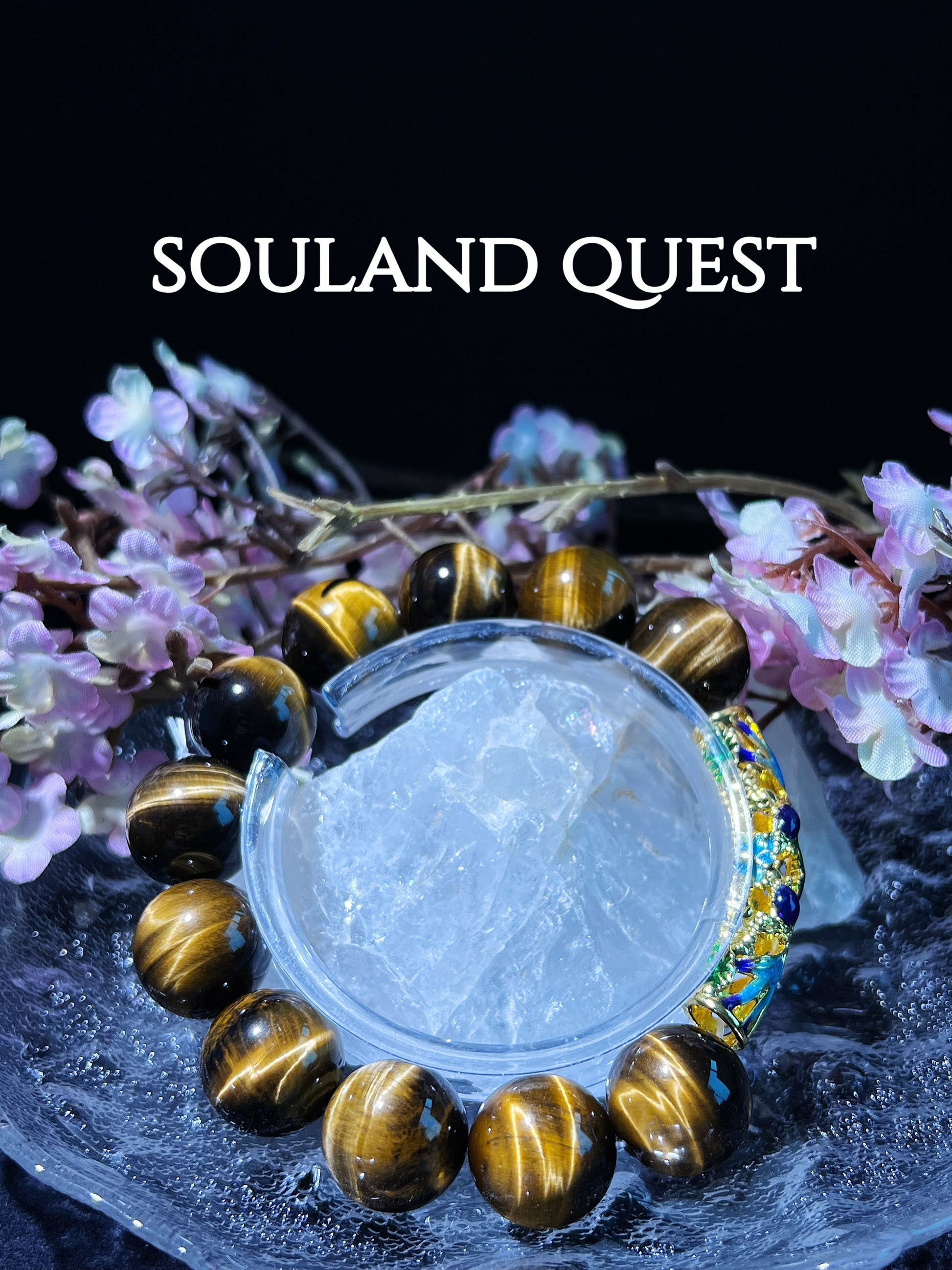Golden Tiger’s Eye Bracelet with Golden Enamel Bend – Protection, Focus & Chakra Balance - Souland Quest
