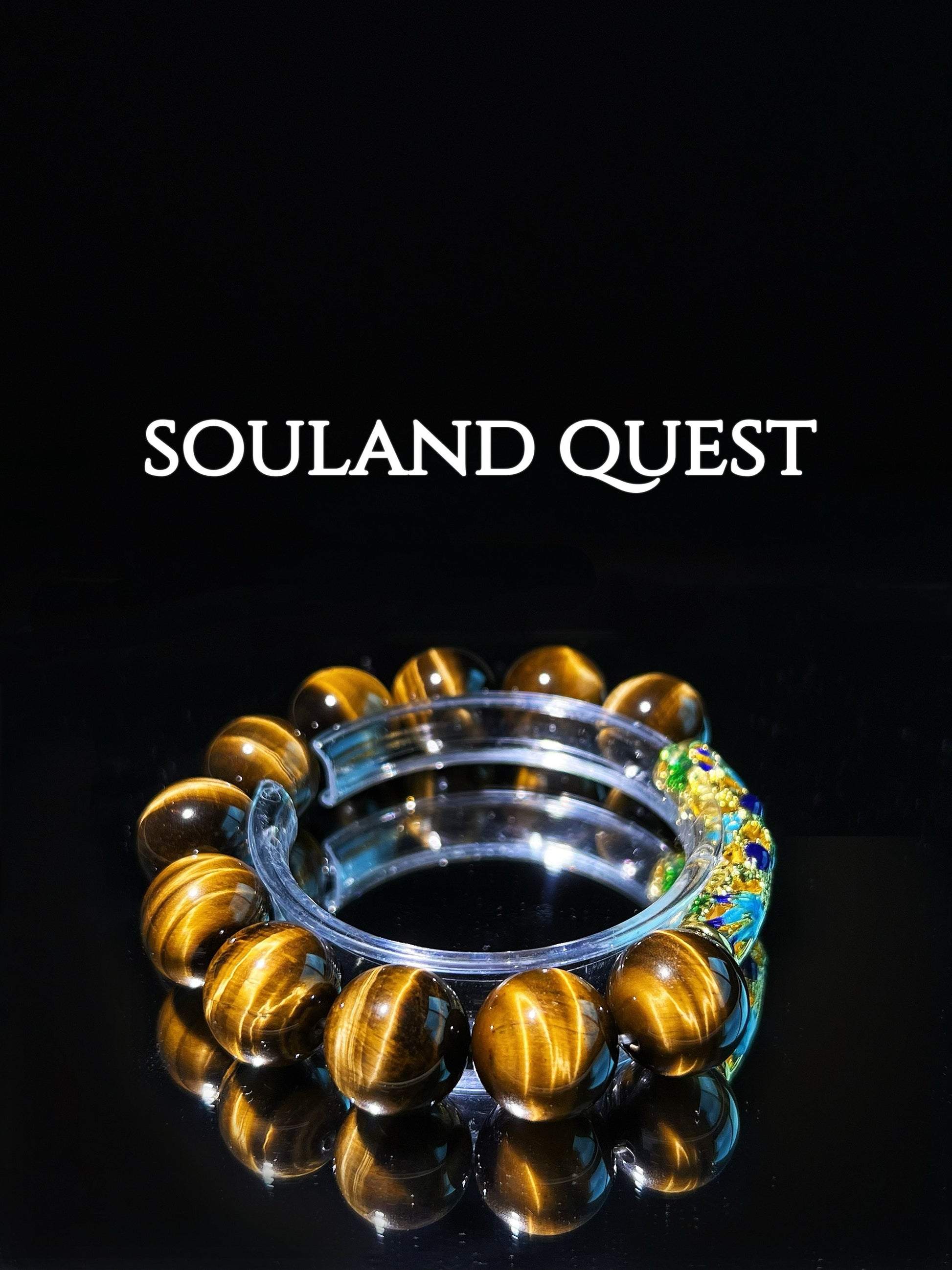 Golden Tiger’s Eye Bracelet with Golden Enamel Bend – Protection, Focus & Chakra Balance - Souland Quest