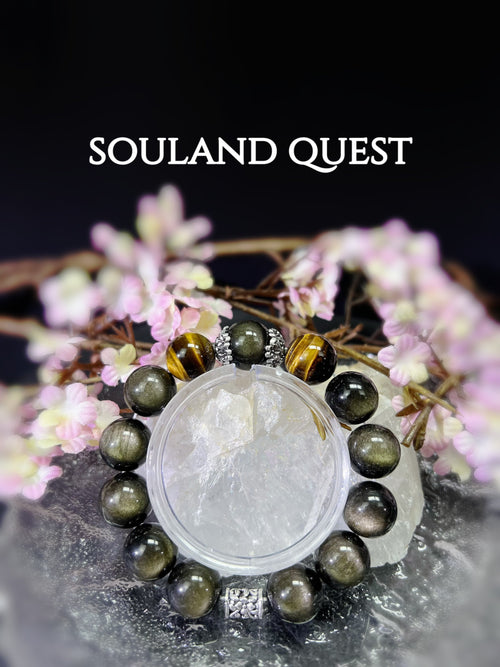 Golden Tiger’s Eye & Gold Obsidian Protection Bracelet – Confidence, Grounding & Energy Shield - Souland Quest