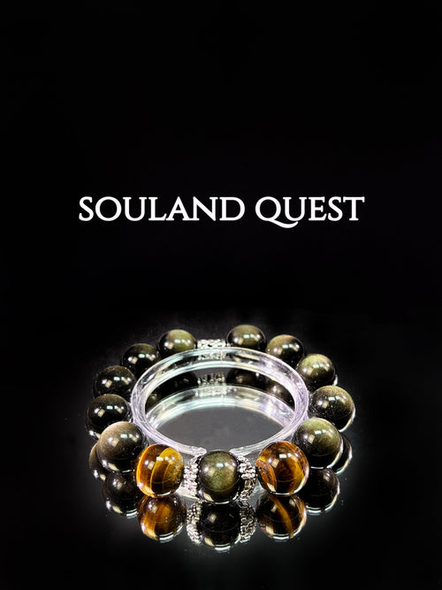 Golden Tiger’s Eye & Gold Obsidian Protection Bracelet – Confidence, Grounding & Energy Shield - Souland Quest