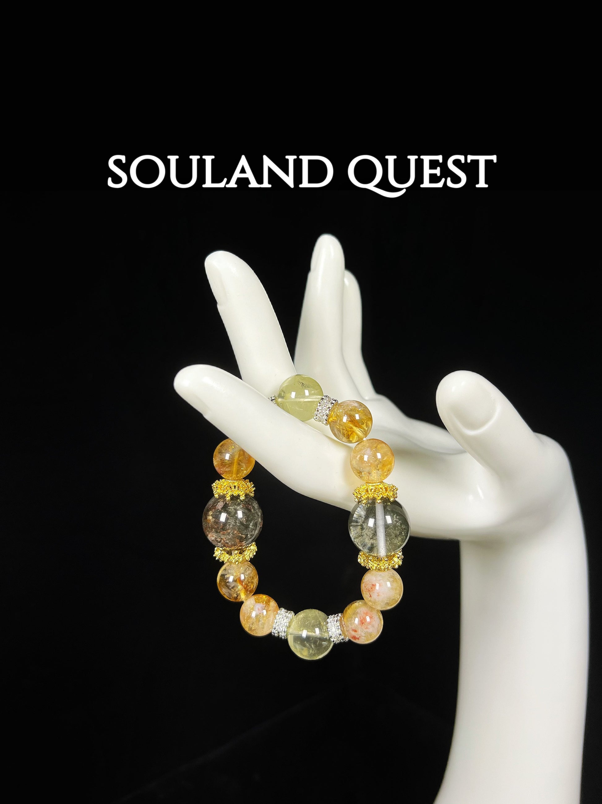 Green Phantom Quartz & Citrine & Lemon Quartz Bracelet - Souland Quest