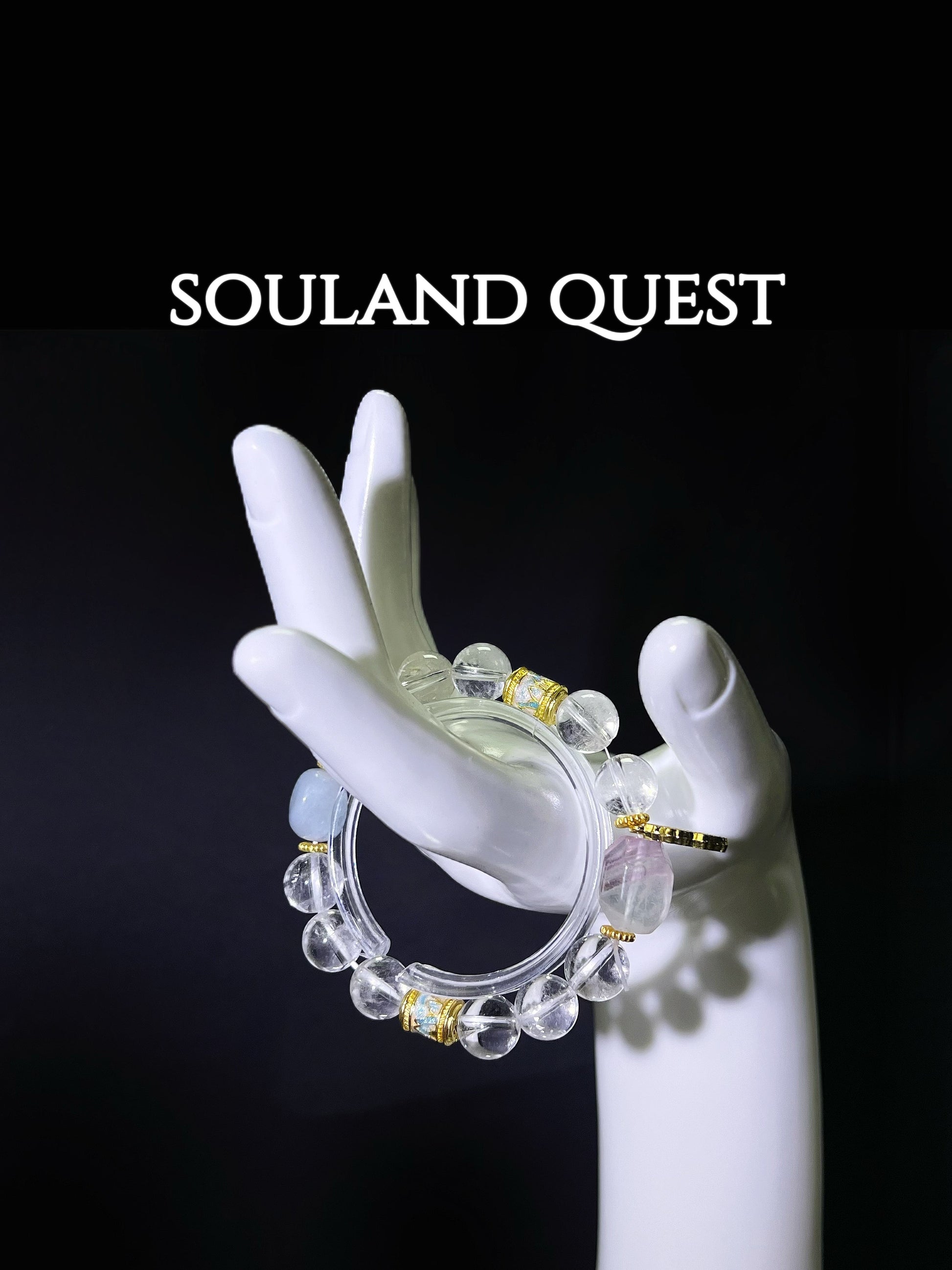 Labubu Essence Bracelet – Pink Tourmaline, White Quartz & Gold for Love, Balance & Healing - Souland Quest