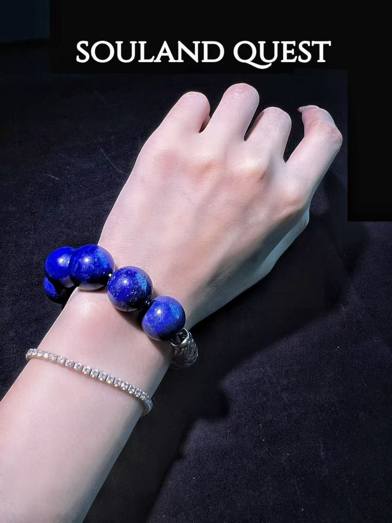 Lapis Lazuli Bracelet with Silver Bend – Wisdom, Communication & Chakra Balance - Souland Quest
