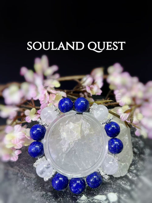 Lapis Lazuli & White Phantom Healing Bracelet – Wisdom, Clarity & Spiritual Growth - Souland Quest