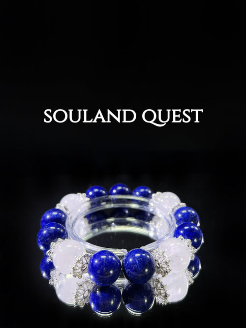 Lapis Lazuli & White Phantom Healing Bracelet – Wisdom, Clarity & Spiritual Growth - Souland Quest