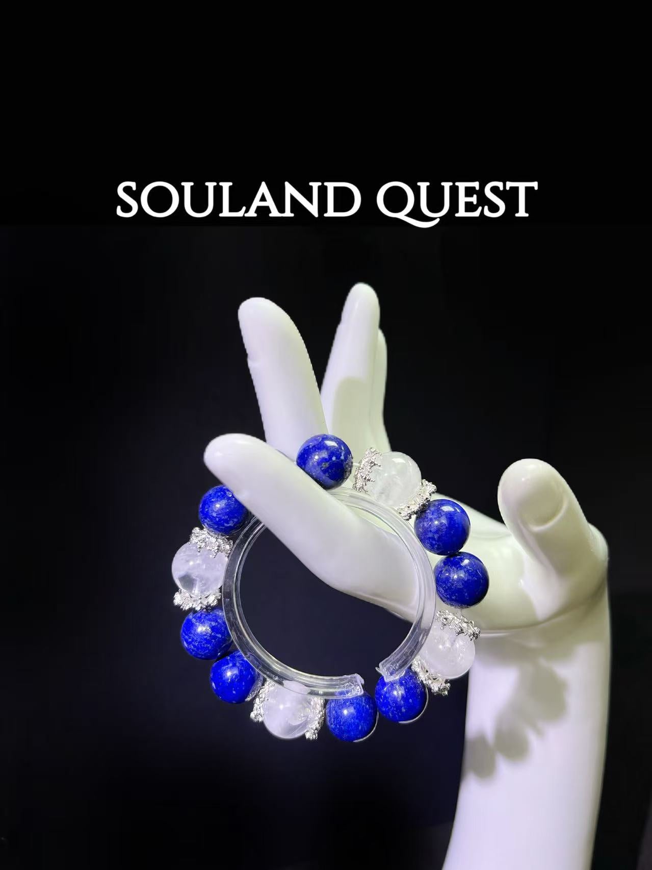 Lapis Lazuli & White Phantom Healing Bracelet – Wisdom, Clarity & Spiritual Growth - Souland Quest