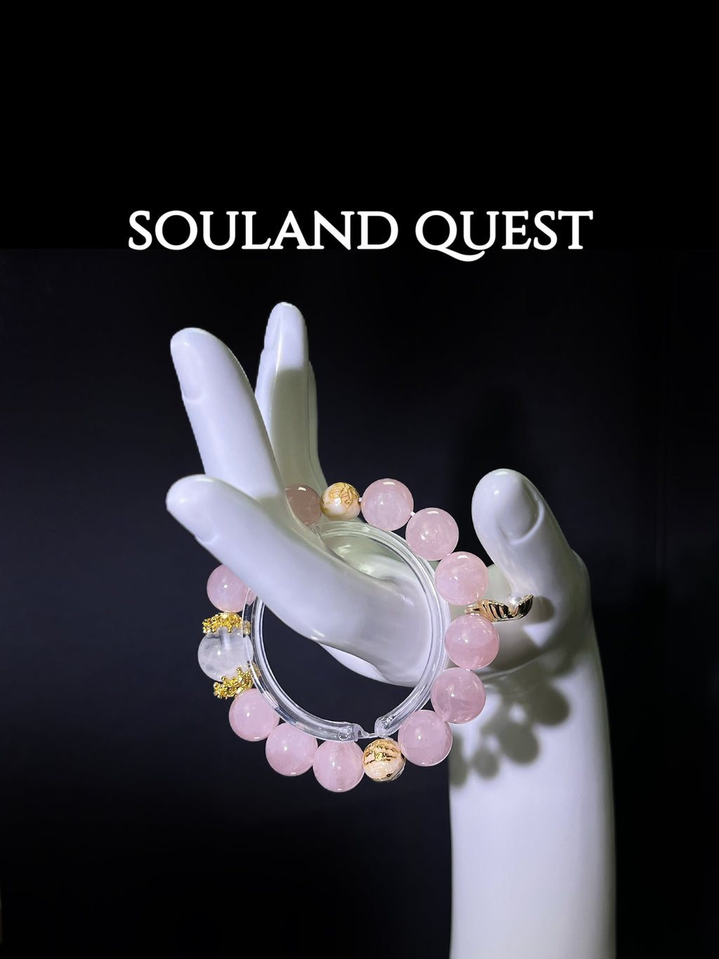Moonlit Rose Bracelet – Rose Quartz, White Phantom & Pearls for Calm & Clarity - Souland Quest