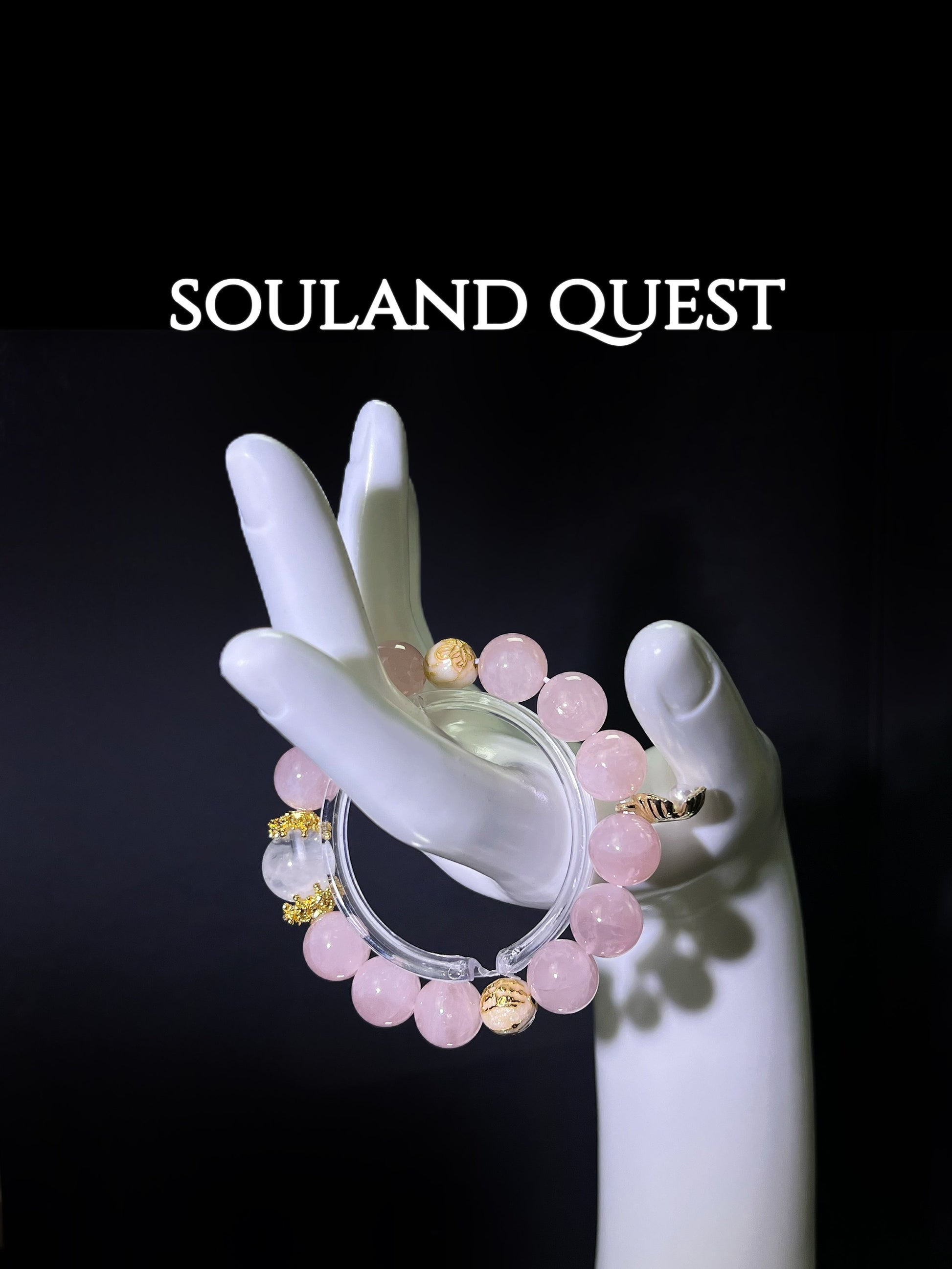 Moonlit Rose Bracelet – Rose Quartz, White Phantom & Pearls for Calm & Clarity - Souland Quest