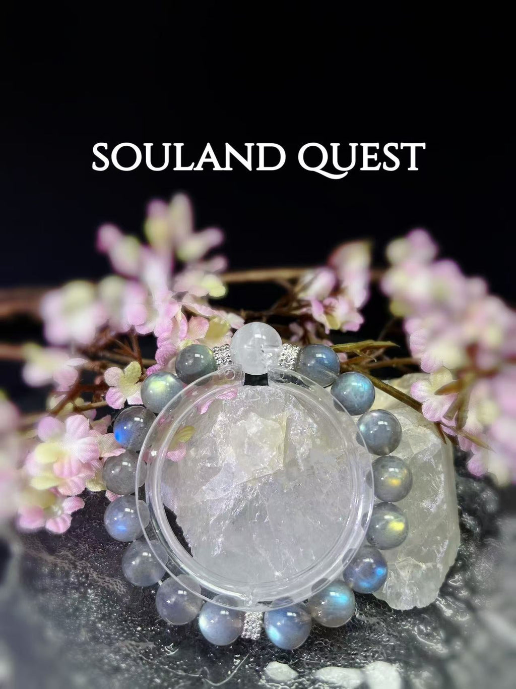 Moonstone & White Phantom Healing Bracelet – Intuition, Clarity & Chakra Balance - Souland Quest